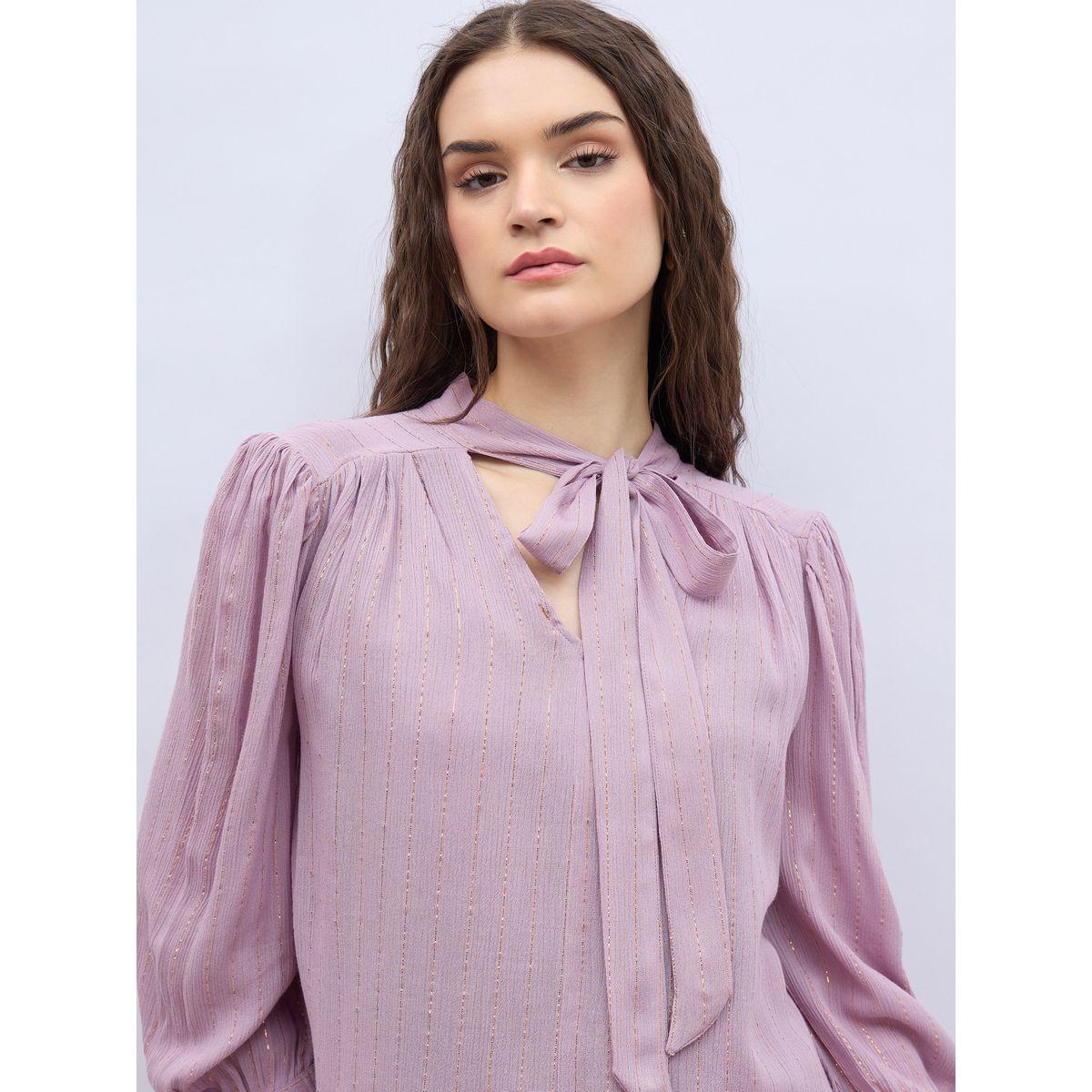 بلوزة بأكمام بالون وياقة بأربطة-women-clothing-shirtsandblouses-blouses-image-4