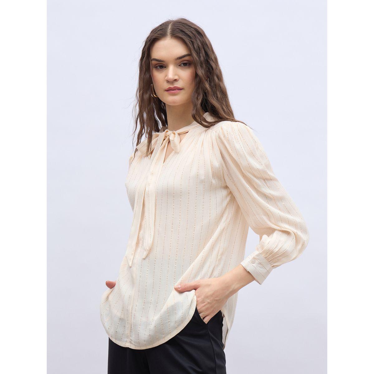 بلوزة بأكمام بالون وياقة بأربطة-women-clothing-shirtsandblouses-blouses-image-3