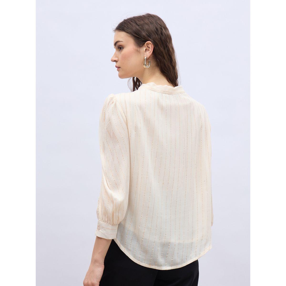 Styli Textures Balloon Sleeve Tie-Up Neck Blouse-women-clothing-shirtsandblouses-blouses-image-5