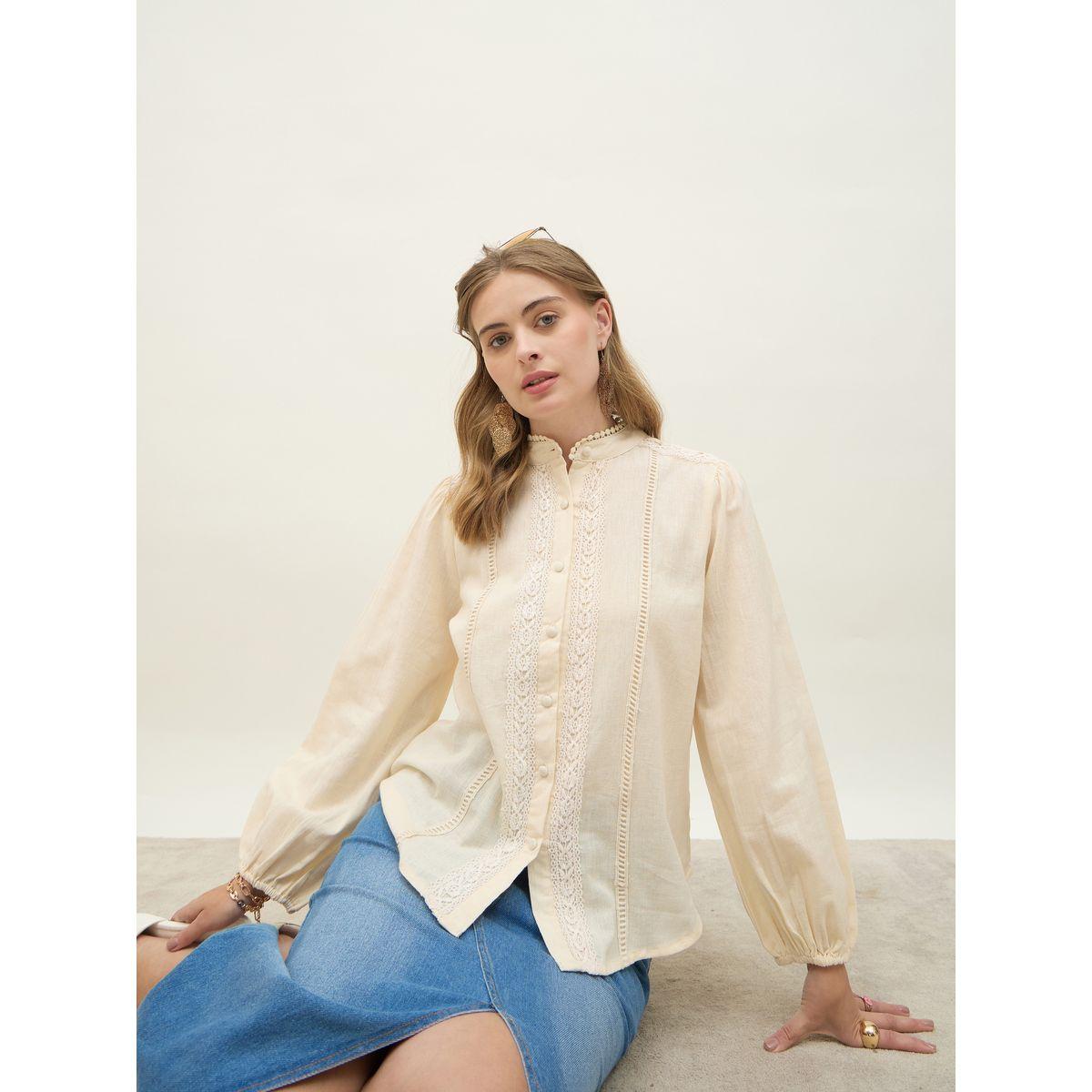 بلوزة بياقة ماندارين وتفاصيل دانتيل مع أزرار-women-clothing-shirtsandblouses-blouses-image-6