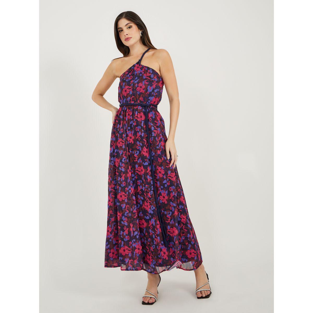 فستان طويل بطبعة زهور مع حمالة كتف-women-clothing-dresses-image-2