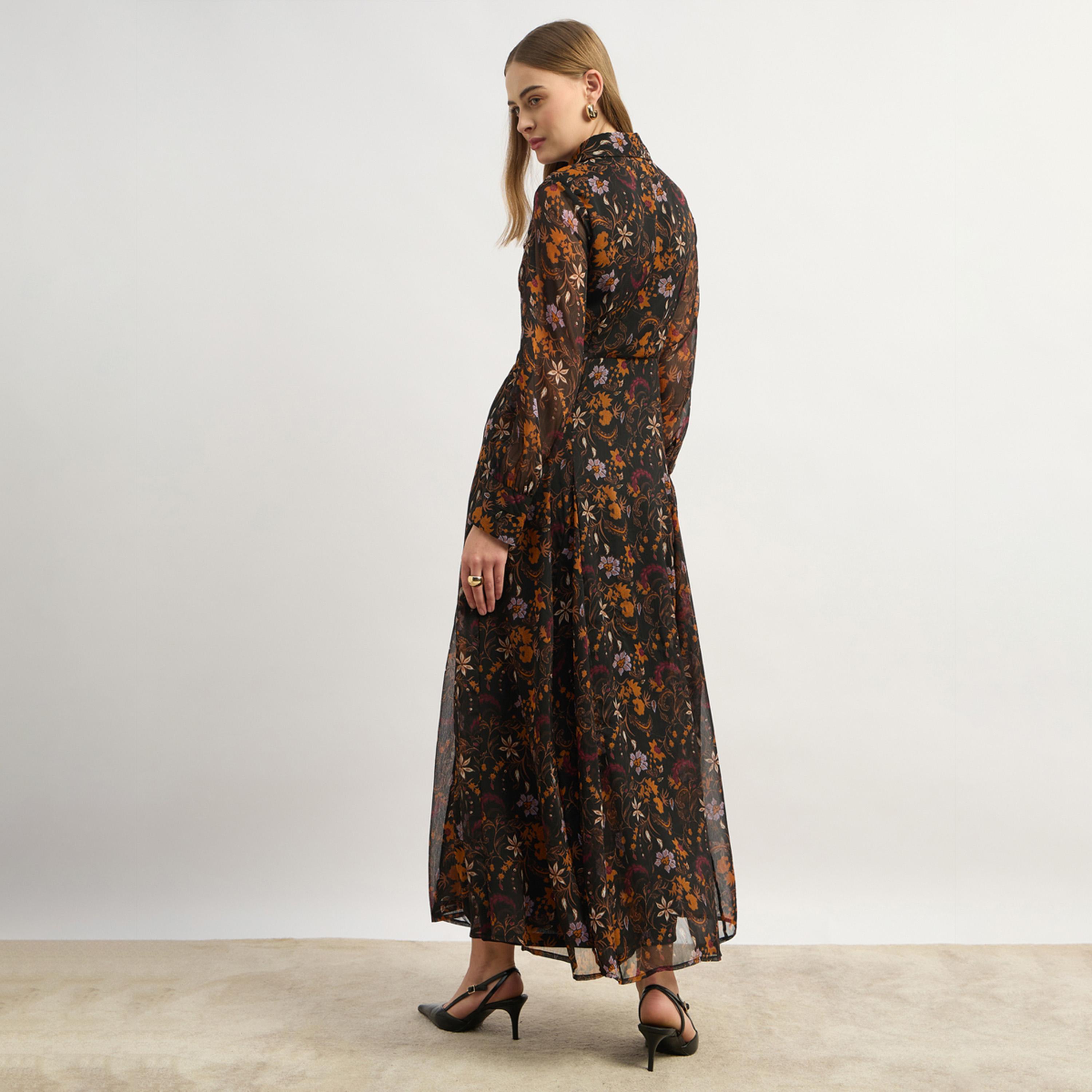 Styli Floral Print Long Sleeves Shirt Maxi Dress-women-clothing-dresses-image-5
