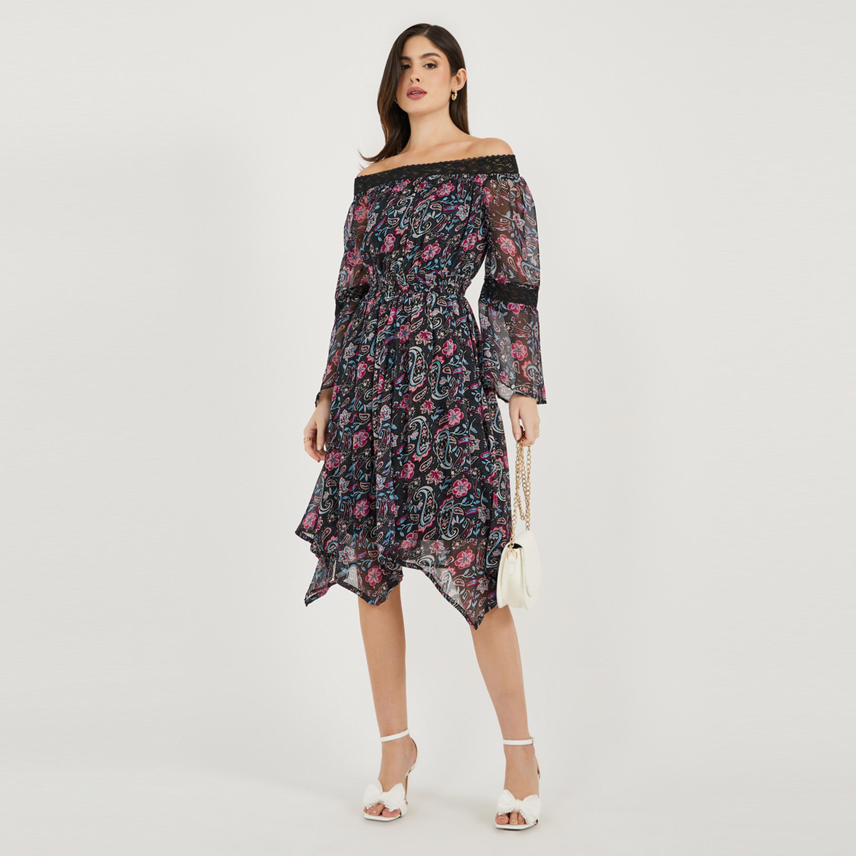فيشود ستايلي - فستان ماكسي متعدد الطبقات بطبعة زهور-women-clothing-dresses-image-4