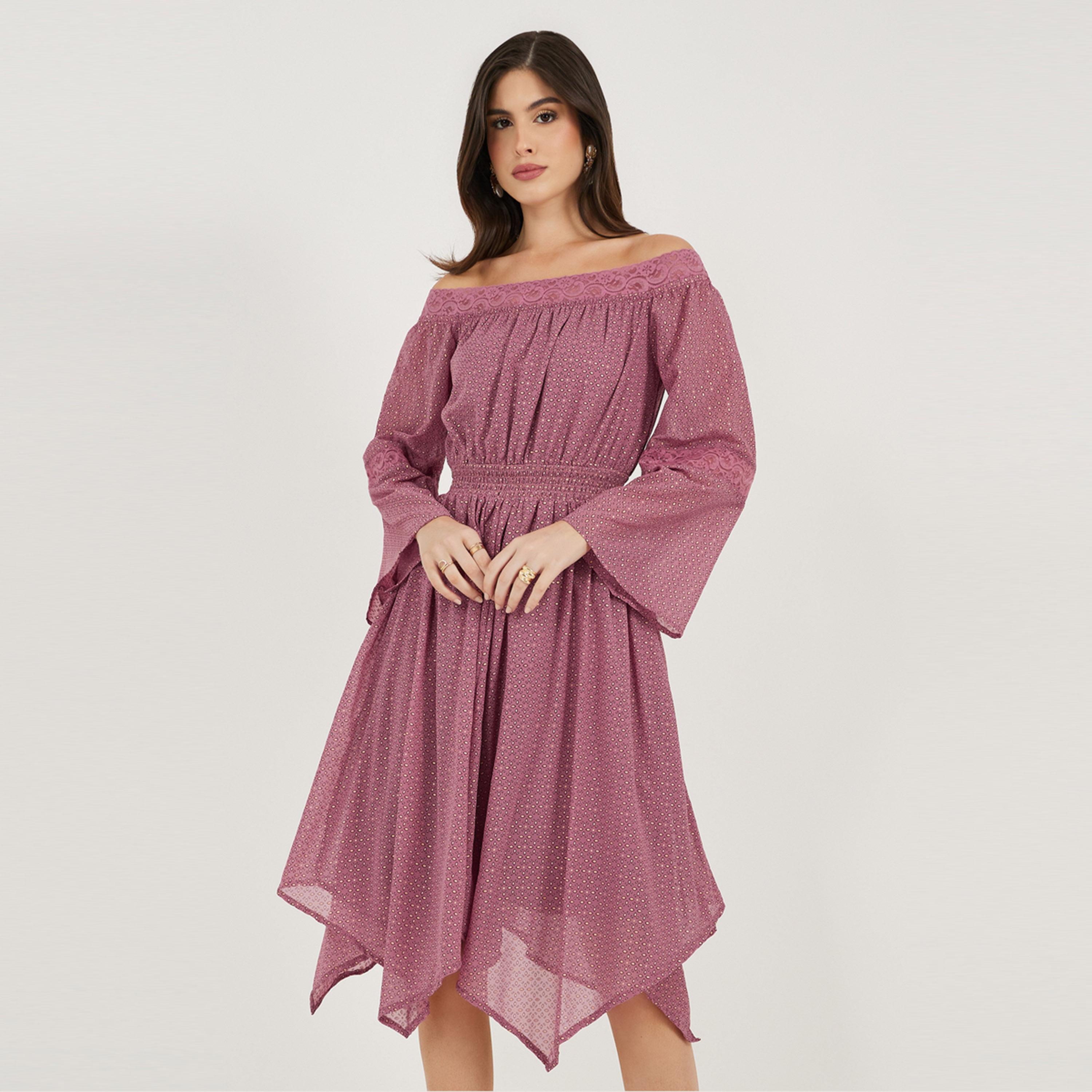 فيشود ستايلي - فستان ماكسي متعدد الطبقات بطبعة زهور-women-clothing-dresses-image-1