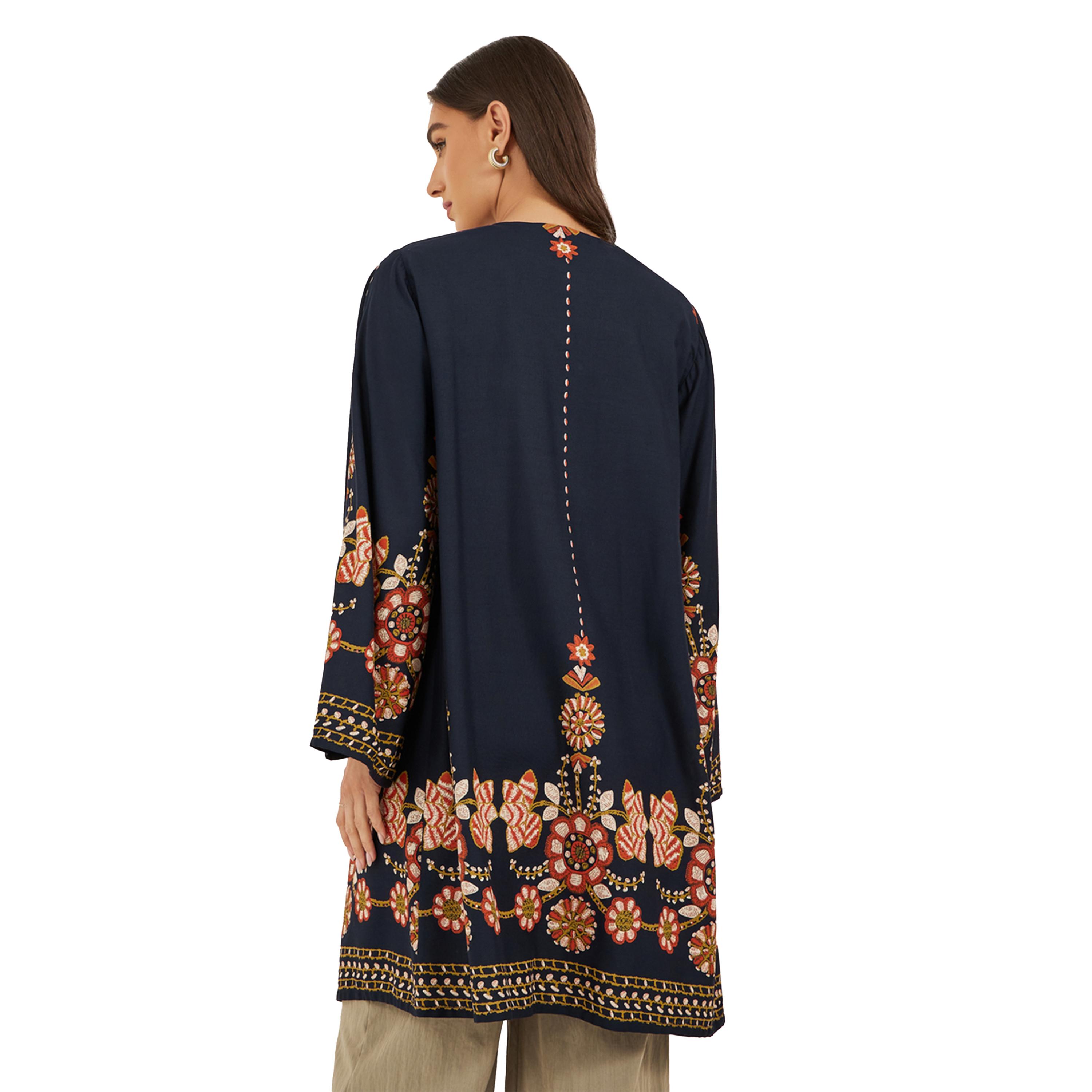Styli Floral Printed Regular Fit Knee Length Kimono-women-clothing-shirtsandblouses-shirts-image-4