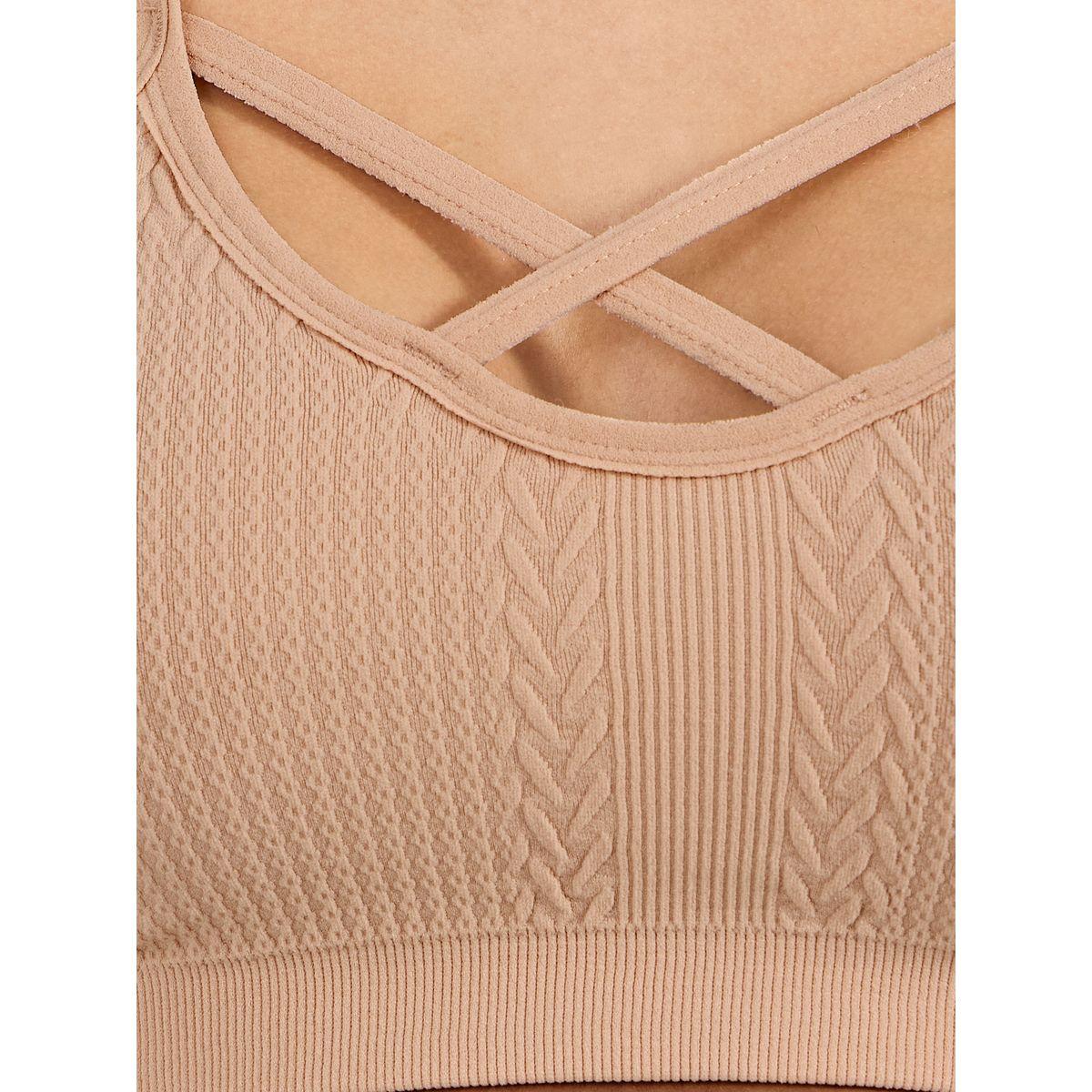 Styli Cross Front Detail Ribbed Seamless Bralette-women-clothing-lingerie-bras-image-3