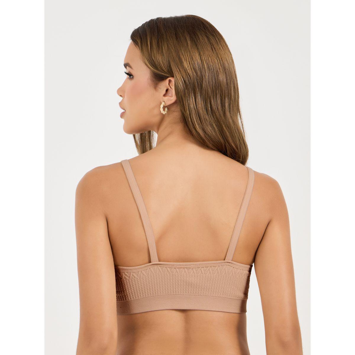 Styli Cross Front Detail Ribbed Seamless Bralette-women-clothing-lingerie-bras-image-4