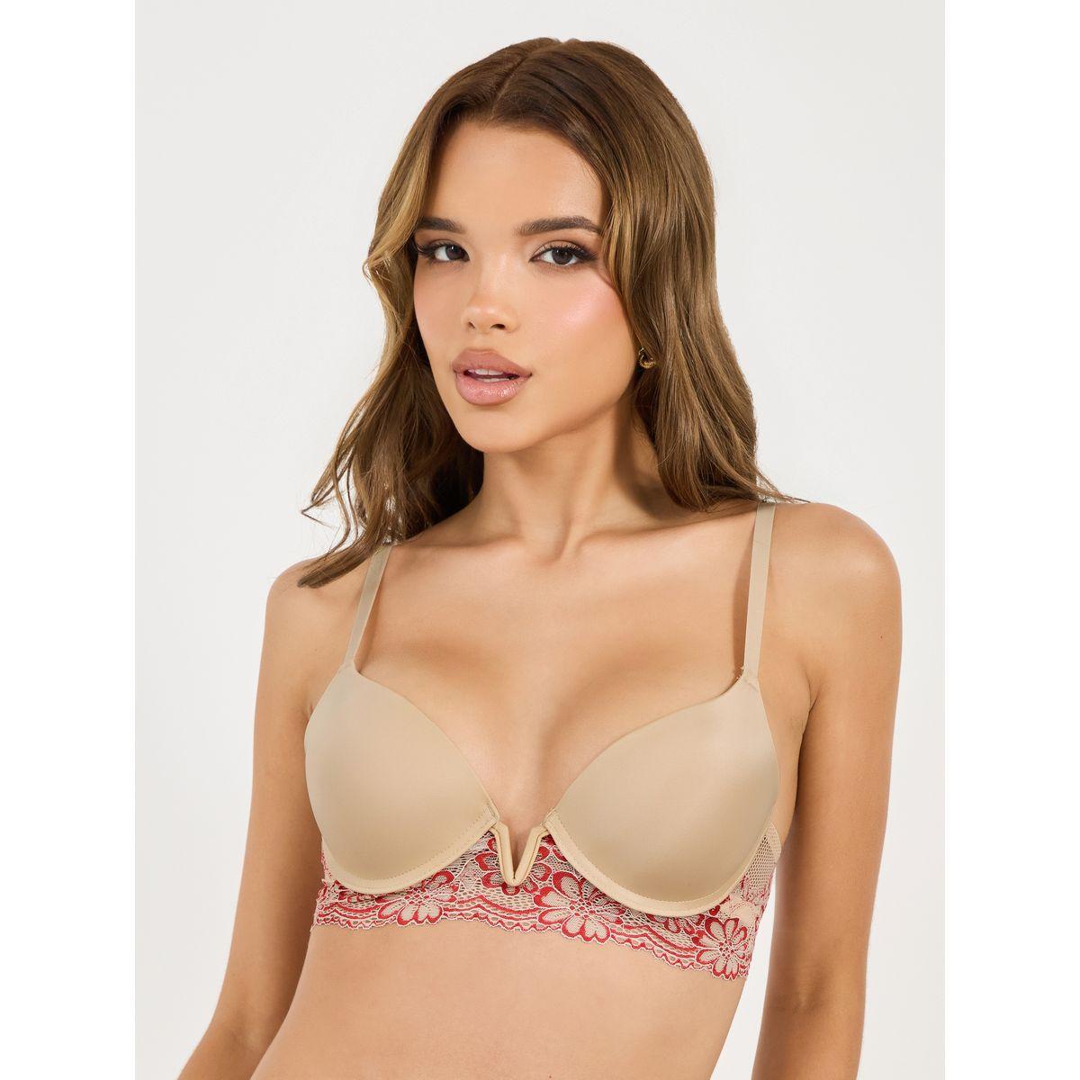 صدرية مبطنة بياقة عميقة وتفاصيل دانتيل-women-clothing-lingerie-bras-image-1