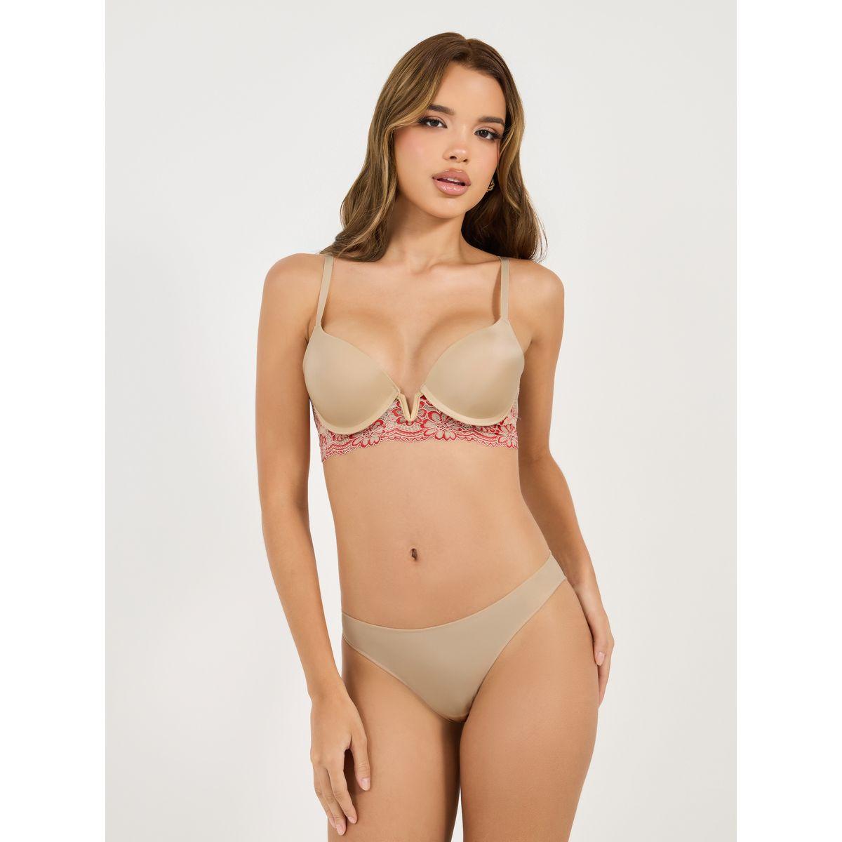 صدرية مبطنة بياقة عميقة وتفاصيل دانتيل-women-clothing-lingerie-bras-image-2
