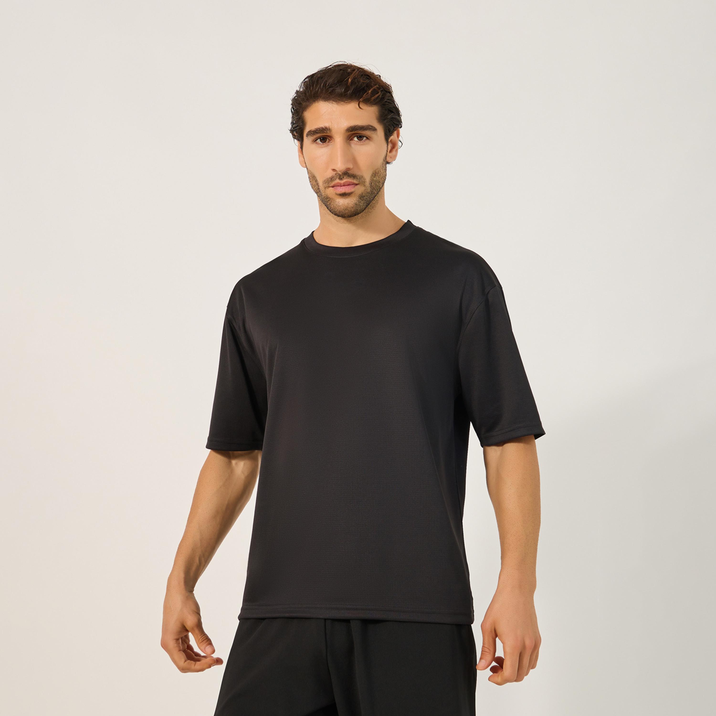 Styli Active Slogan Print Round Neck Oversized Training T-Shirt-men-clothing-sportswearandactivewear-tshirtsandpolos-image-3