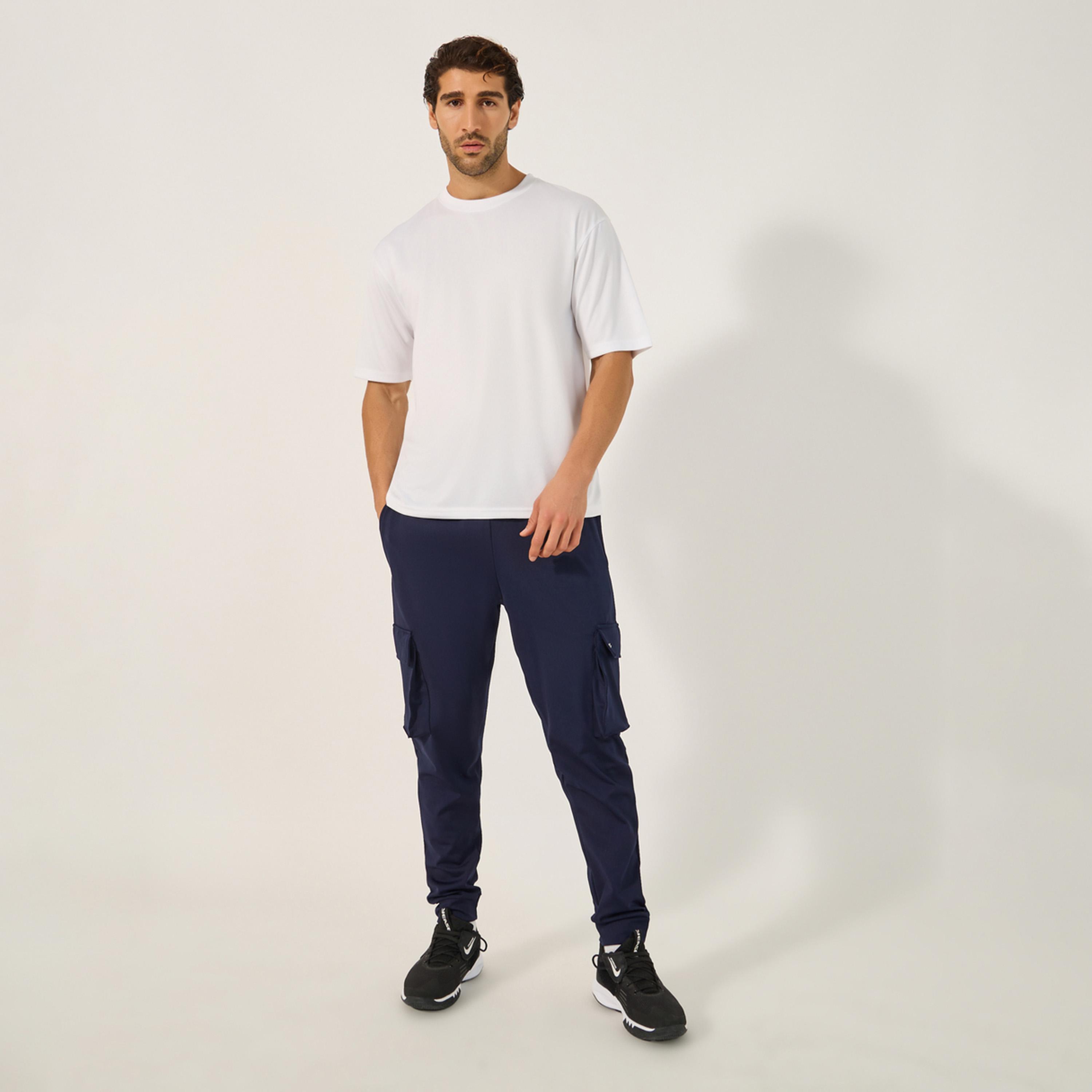 Styli Active Slogan Print Round Neck Oversized Training T-Shirt-men-clothing-sportswearandactivewear-tshirtsandpolos-image-2