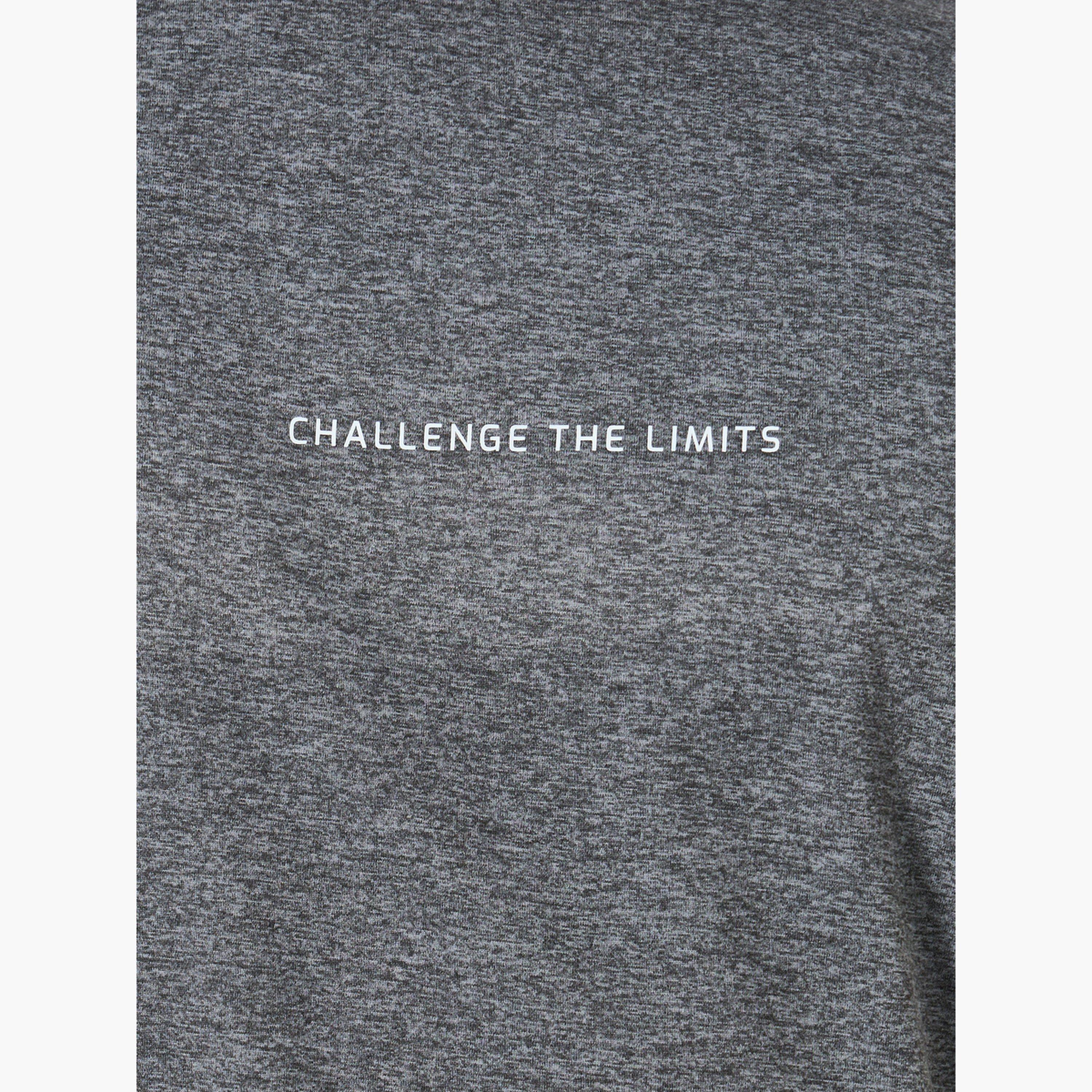 Styli Minimal Slogan Print Melange Knit T-Shirt-men-clothing-sportswearandactivewear-tshirtsandpolos-image-3