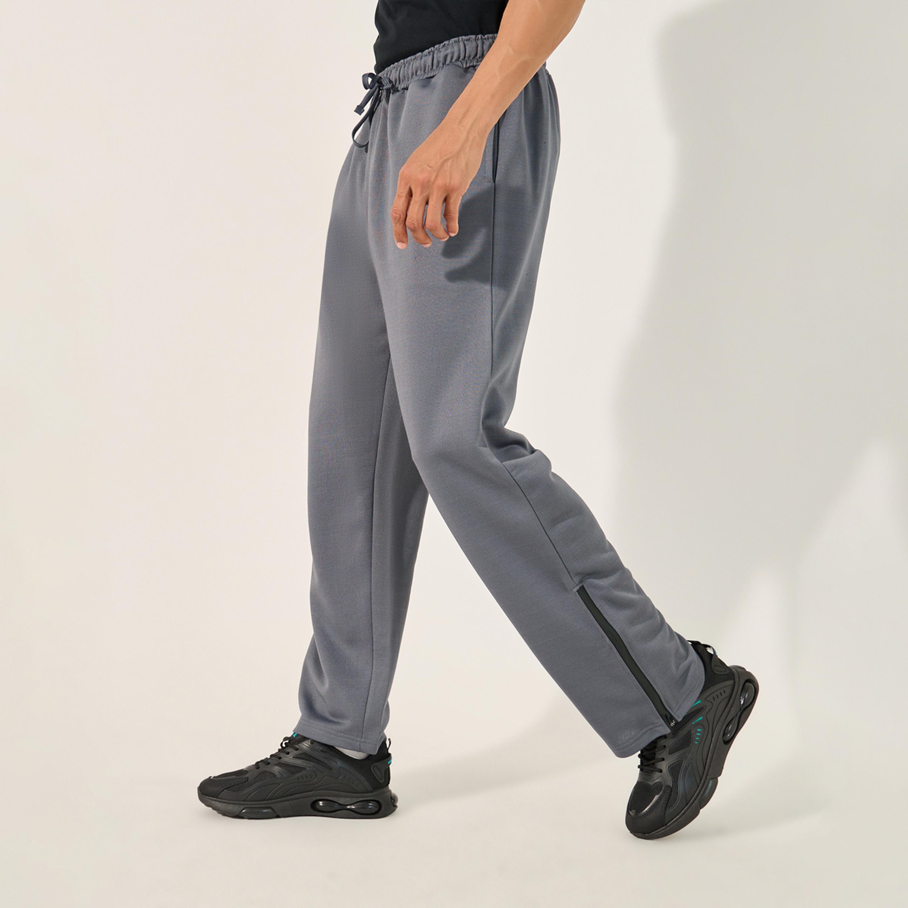 Styli Side Gusset Relaxed Track Pants with Zip Detail-men-clothing-sportswearandactivewear-bottoms-image-1