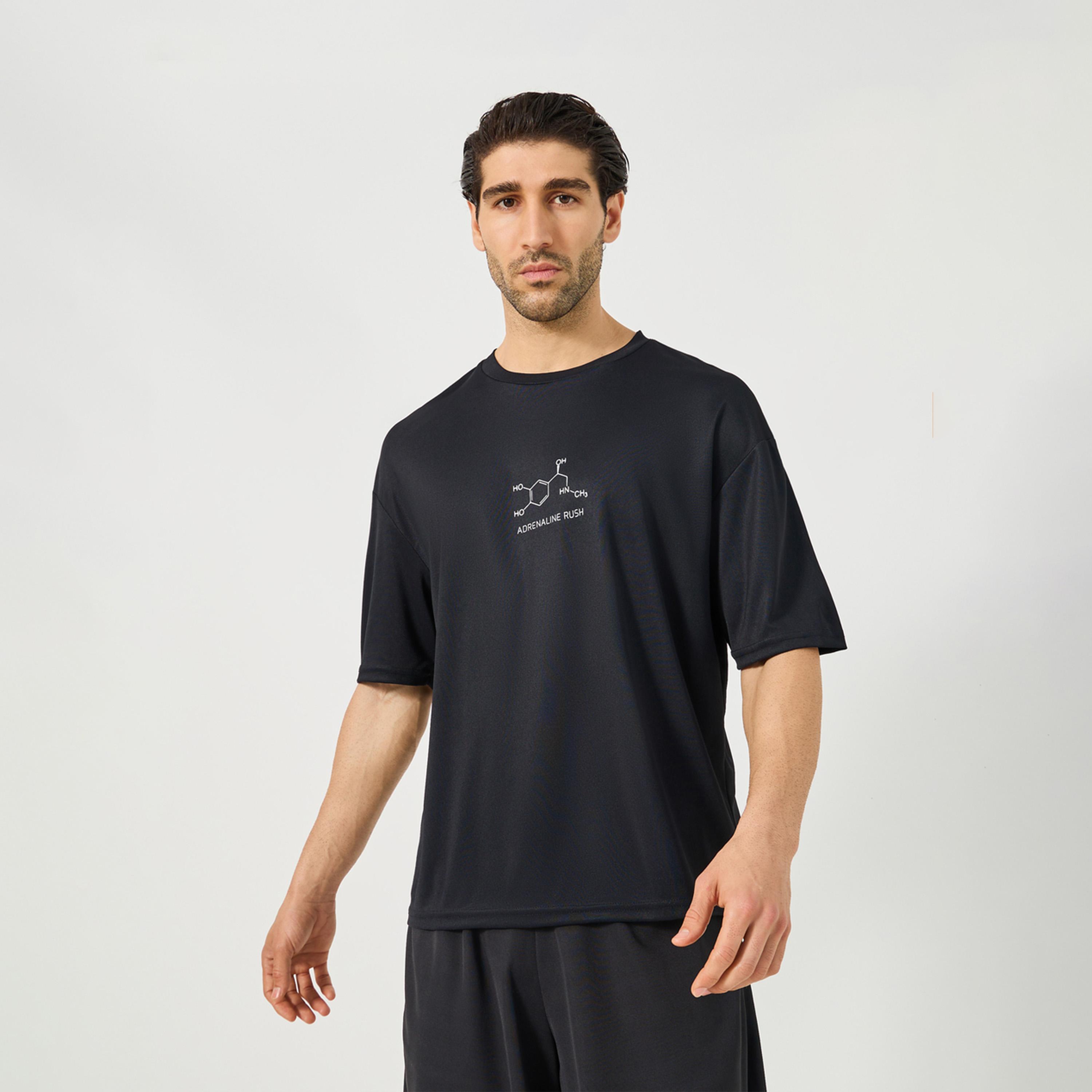 Styli Active Oversized Slogan Print Round Neck T-Shirt And Shorts Set-men-clothing-sportswearandactivewear-tracksuits-image-2