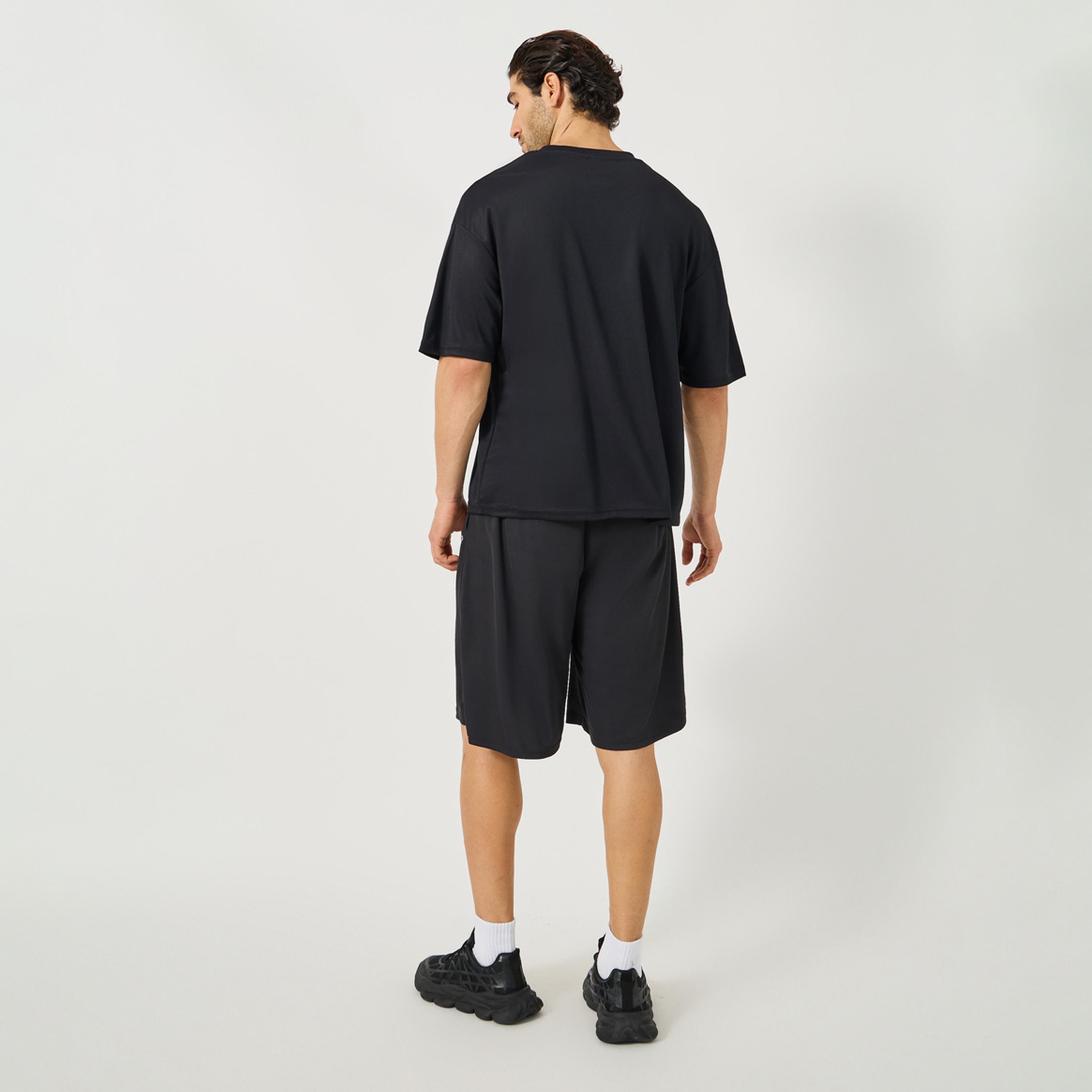 Styli Active Oversized Slogan Print Round Neck T-Shirt And Shorts Set-men-clothing-sportswearandactivewear-tracksuits-image-4