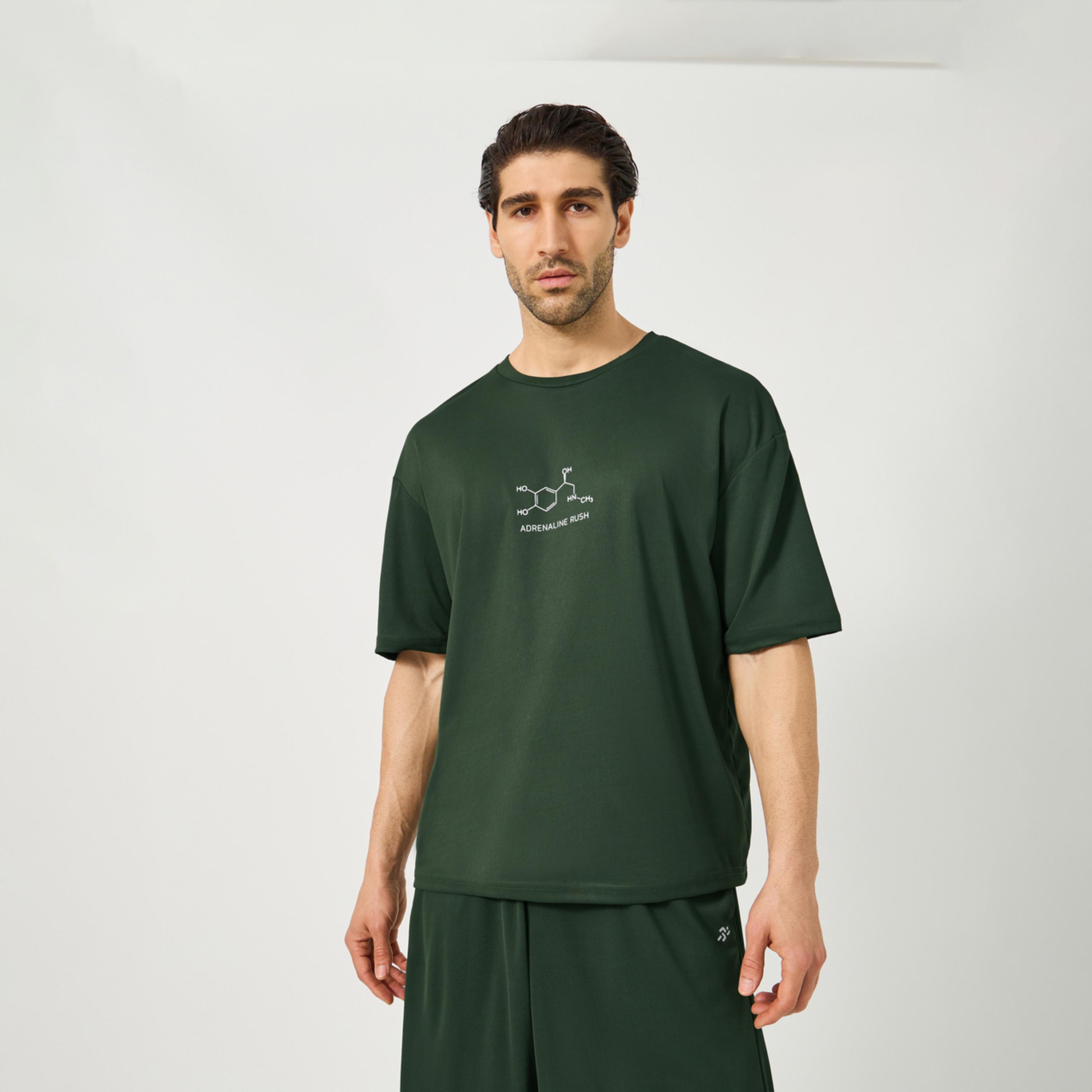 Styli Active Oversized Slogan Print Round Neck T-Shirt And Shorts Set-men-clothing-sportswearandactivewear-tracksuits-image-2