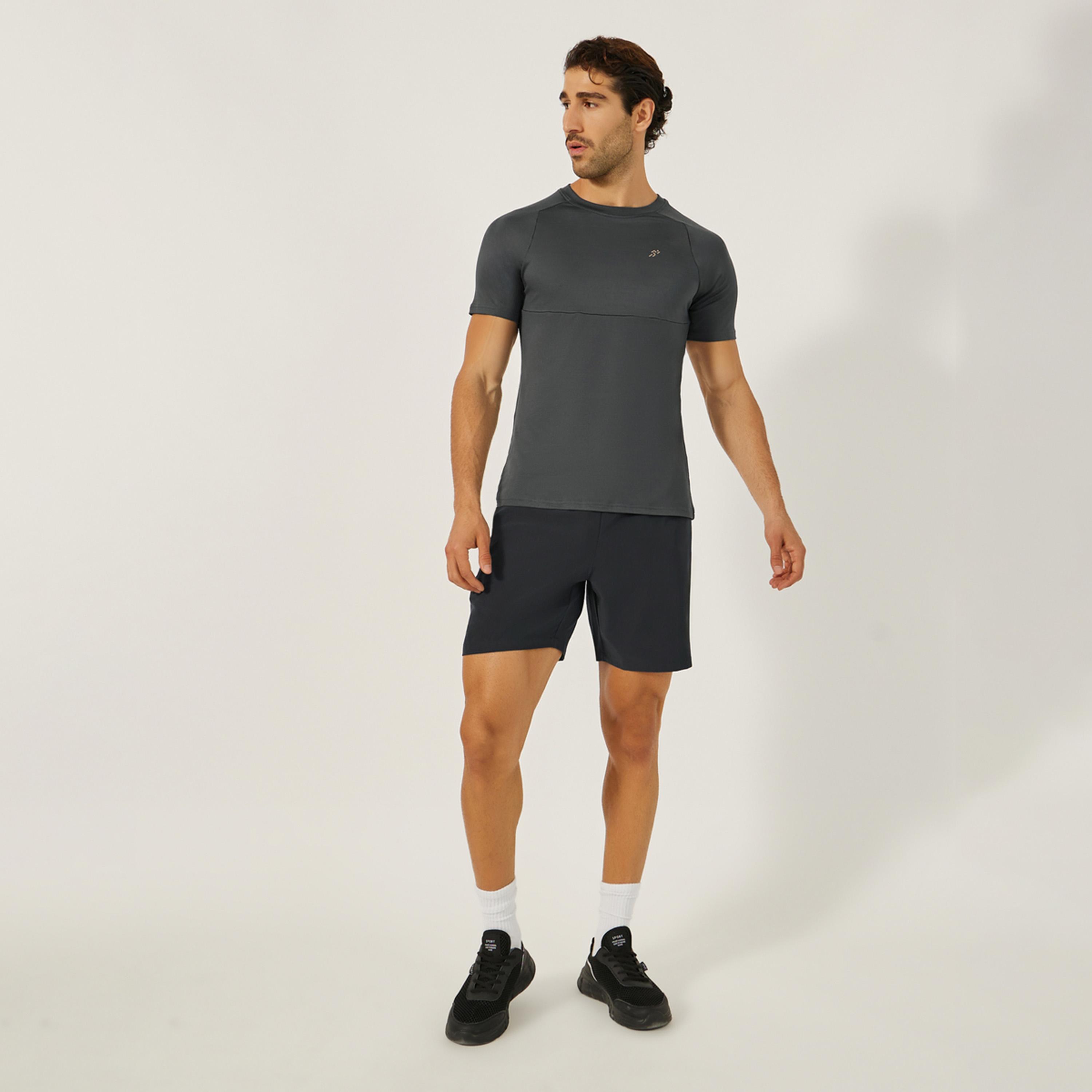 Styli Active Back Reflector Print Training Shorts With Pockets-men-clothing-sportswearandactivewear-bottoms-shorts-image-2