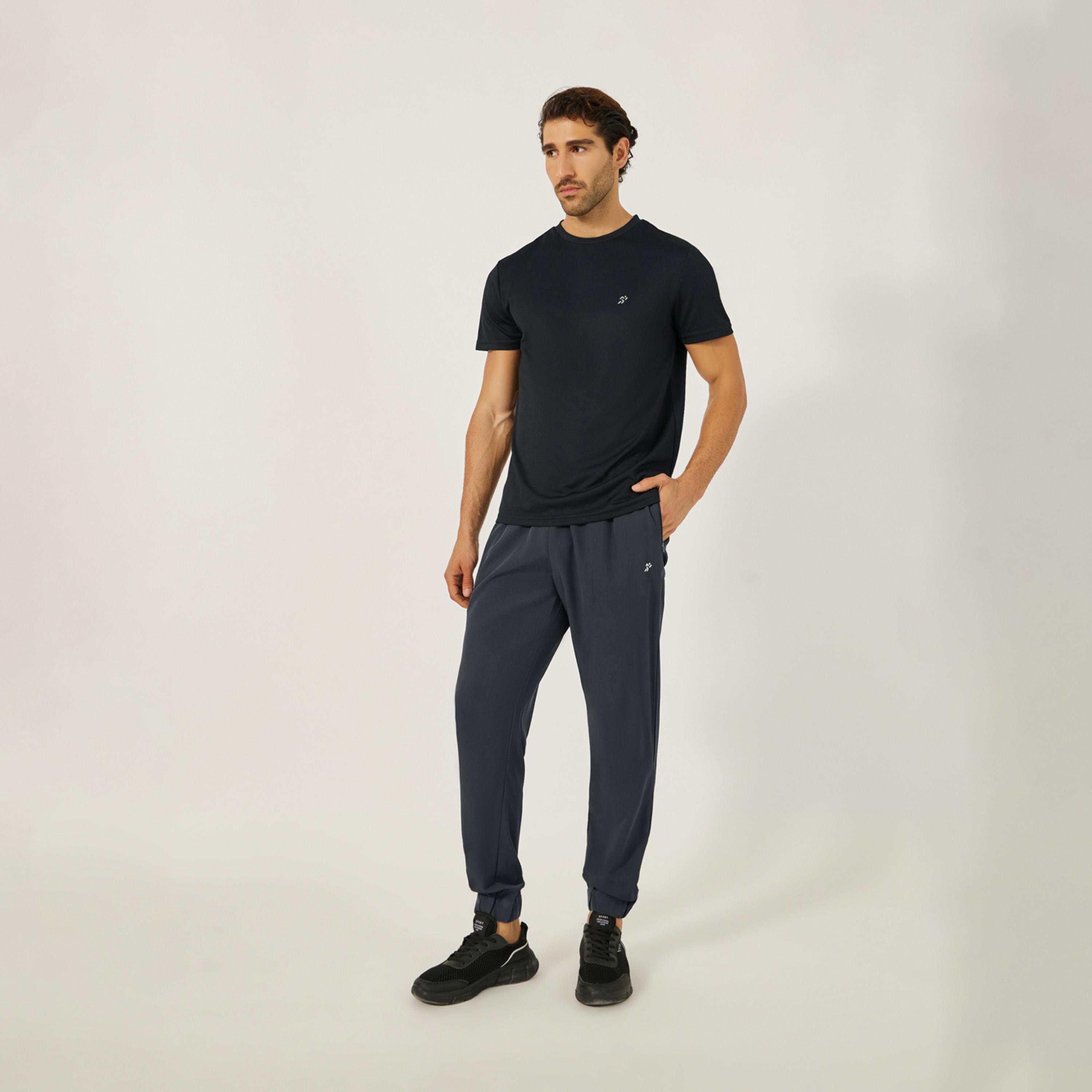 ستايلي - بنطال رياضي للتدريب بقصة ضيقة وحزام خصر مطبوع-men-clothing-sportswearandactivewear-bottoms-image-2
