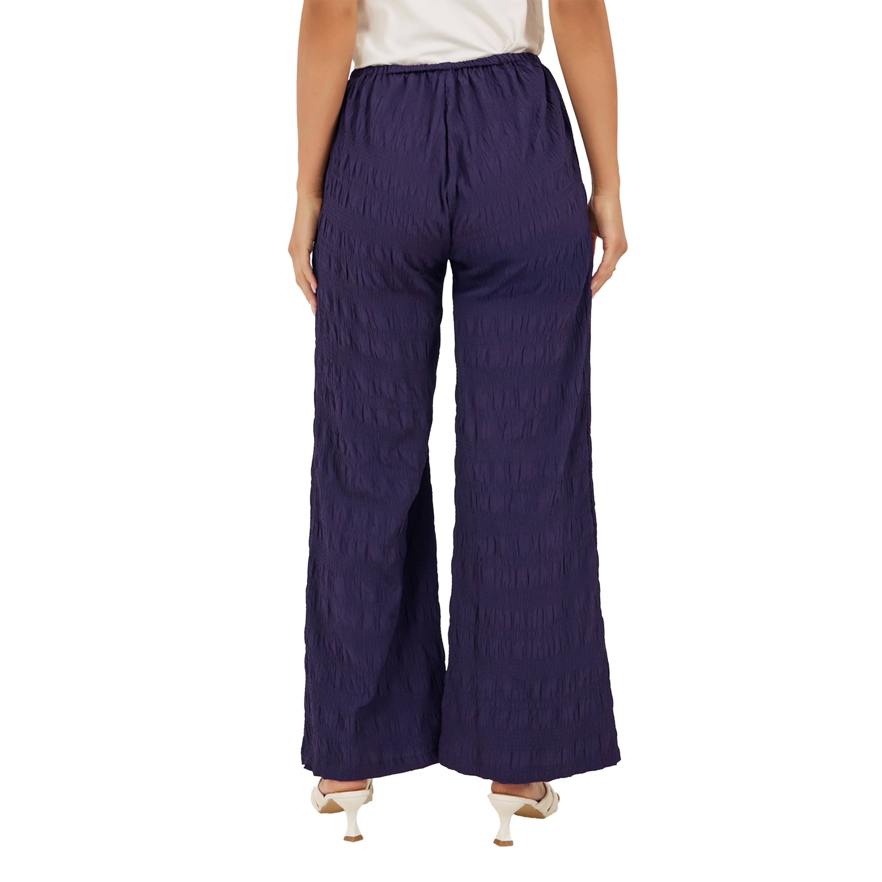 Styli Textured Wide Leg Pants with Elastic Waistband-women-clothing-bottoms-trousers-image-4