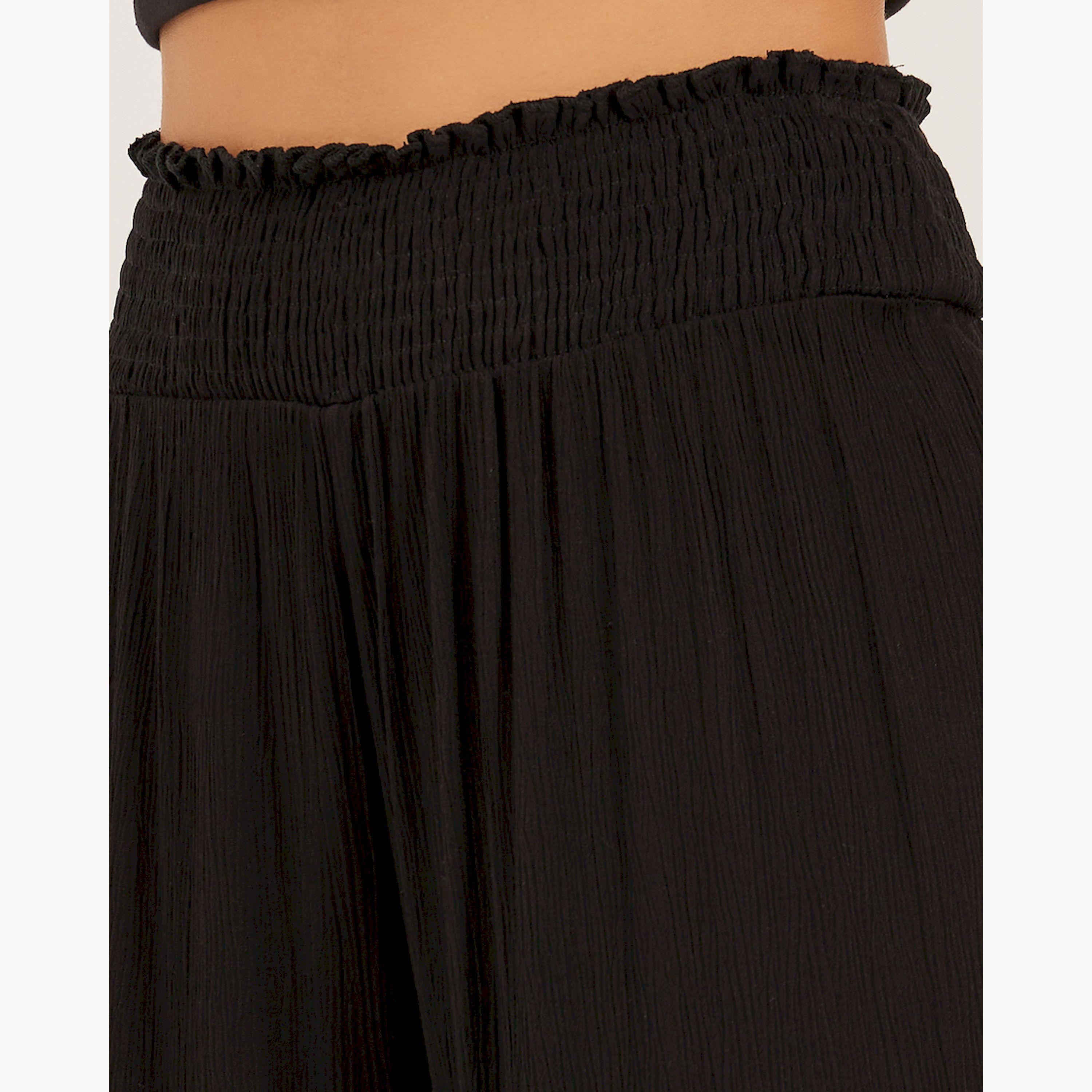 ستايلي - بنطال واسع الساق بخصر مرتفع وحزام خصر مطرز-women-clothing-bottoms-trousers-image-4