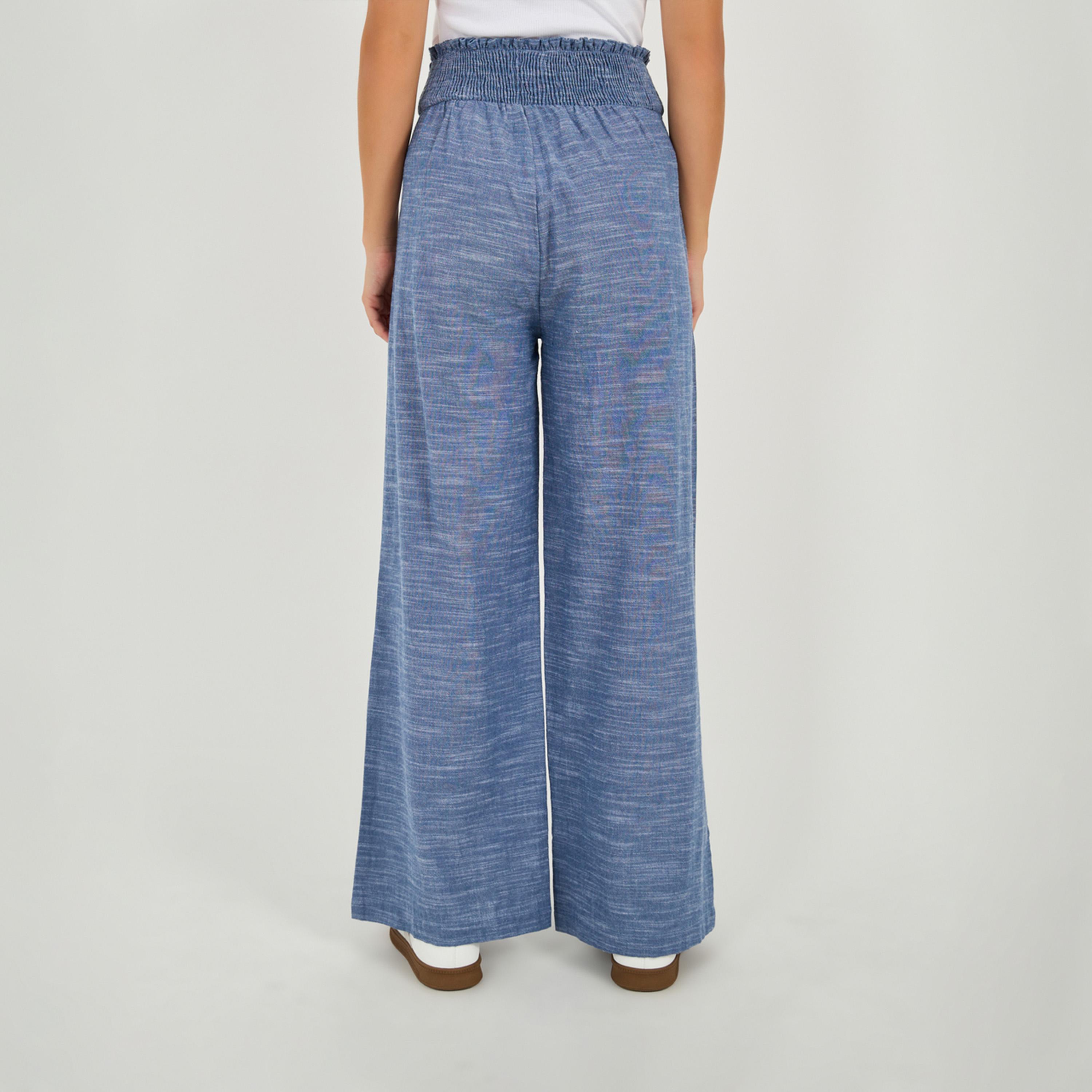 ستايلي - بنطال واسع الساق بخصر مرتفع وحزام خصر مطرز-women-clothing-bottoms-trousers-image-4
