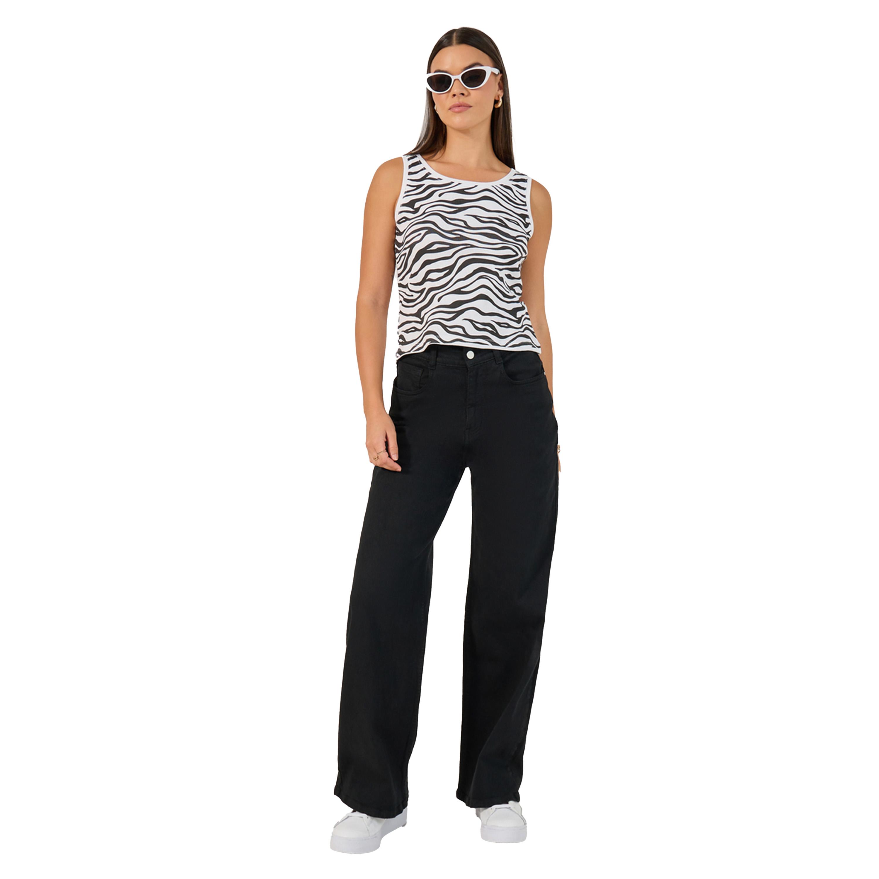 ستايلي - بلوزة قصيرة بدون أكمام بطبعة حيوانات-women-clothing-tshirts-image-2
