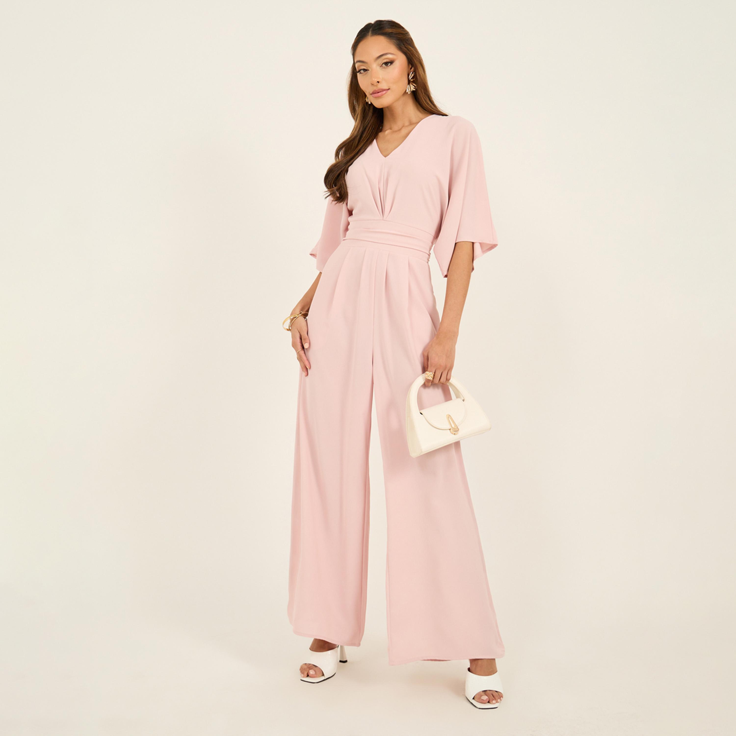 Styli Pin Stripe Lapel Collar Tailored Jumpsuit In Wide Legged Fit And Shoulder Pads-women-clothing-jumpsuits-image-2