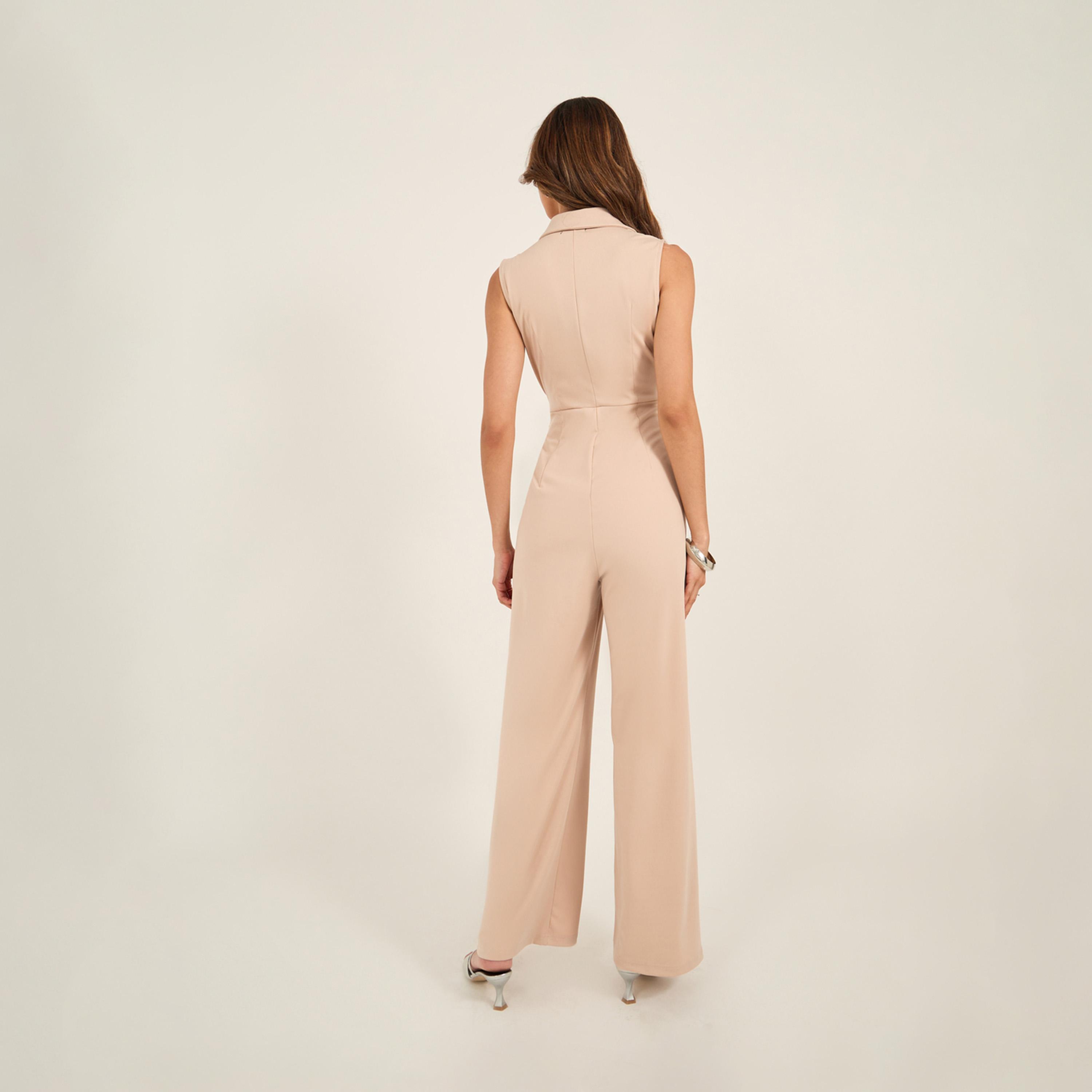 ستايلي - جمبسوت ملفوف بدون أكمام بياقة مطوية-women-clothing-jumpsuits-image-6