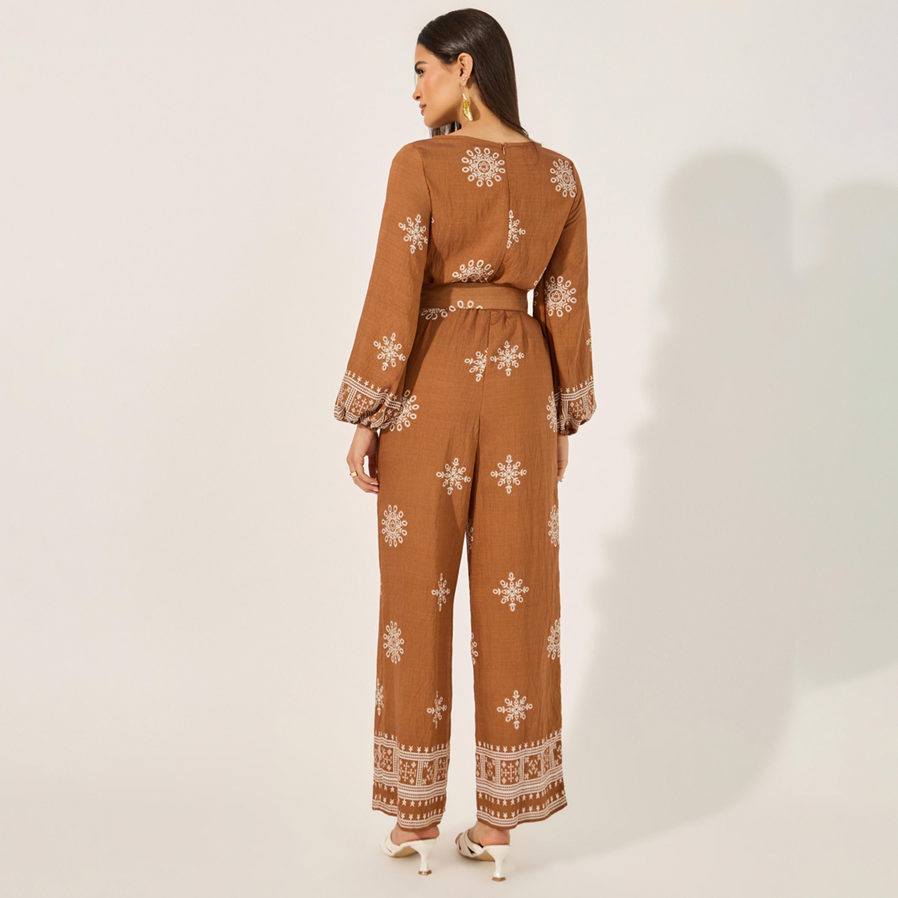 ستايلي - جمبسوت مطبوع بالكامل بقصّة ساق مستقيمة-women-clothing-jumpsuits-image-4