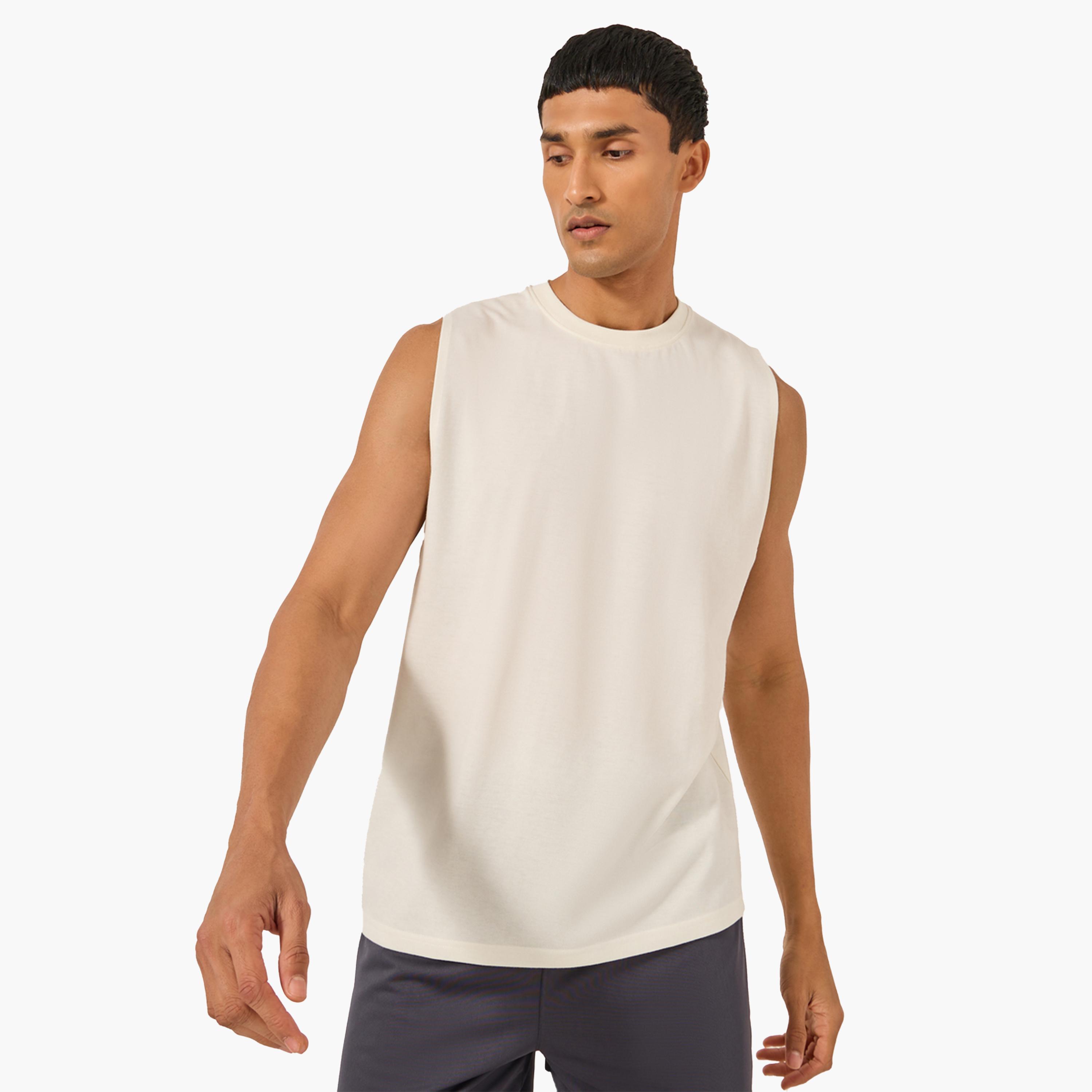 Styli Graphic Back Print Drop Armhole Sleeveless T-Shirt-men-clothing-sportswearandactivewear-tshirtsandpolos-image-1