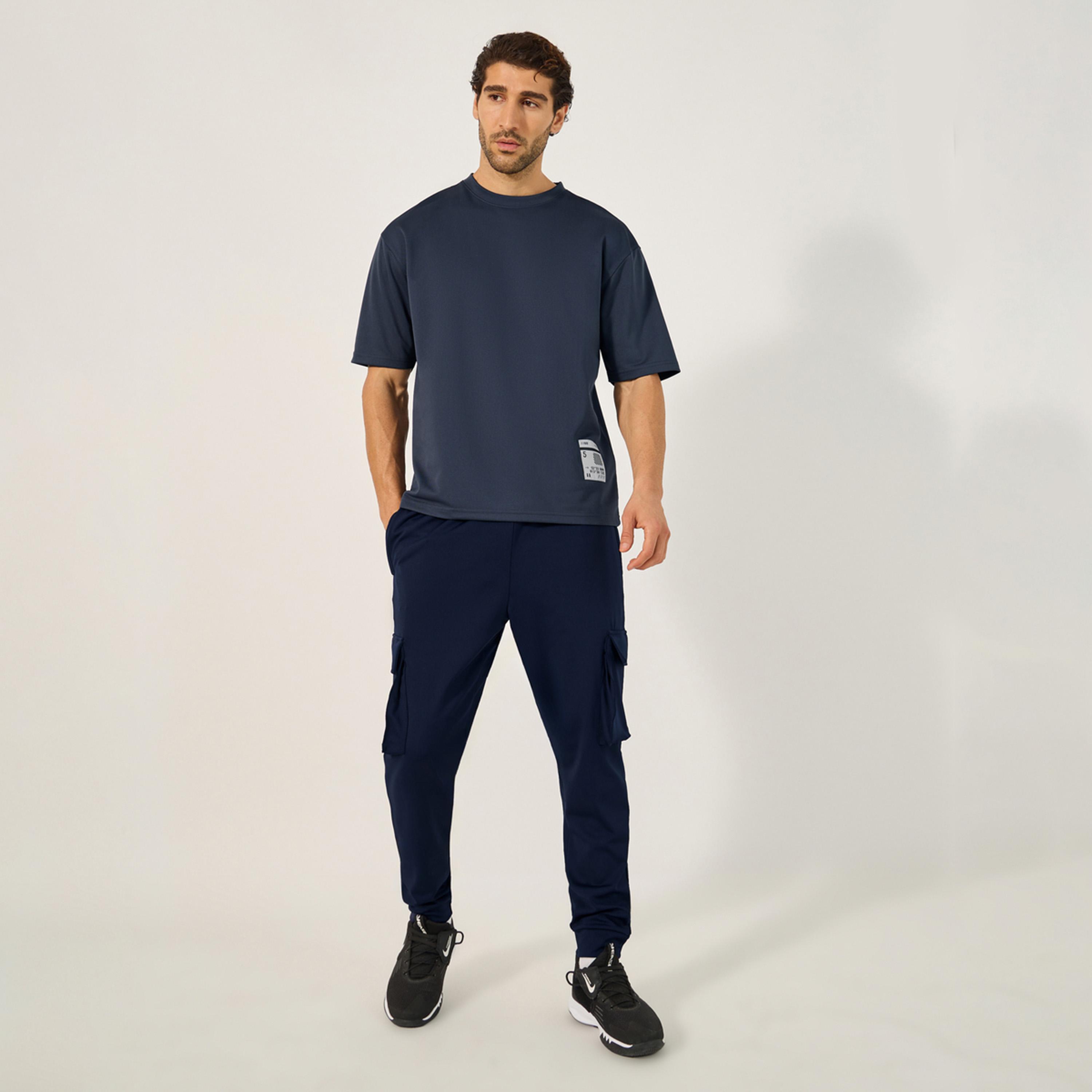 Styli Active Ultra Lightweight Textured Badge Detail T-Shirt-men-clothing-sportswearandactivewear-tshirtsandpolos-image-2