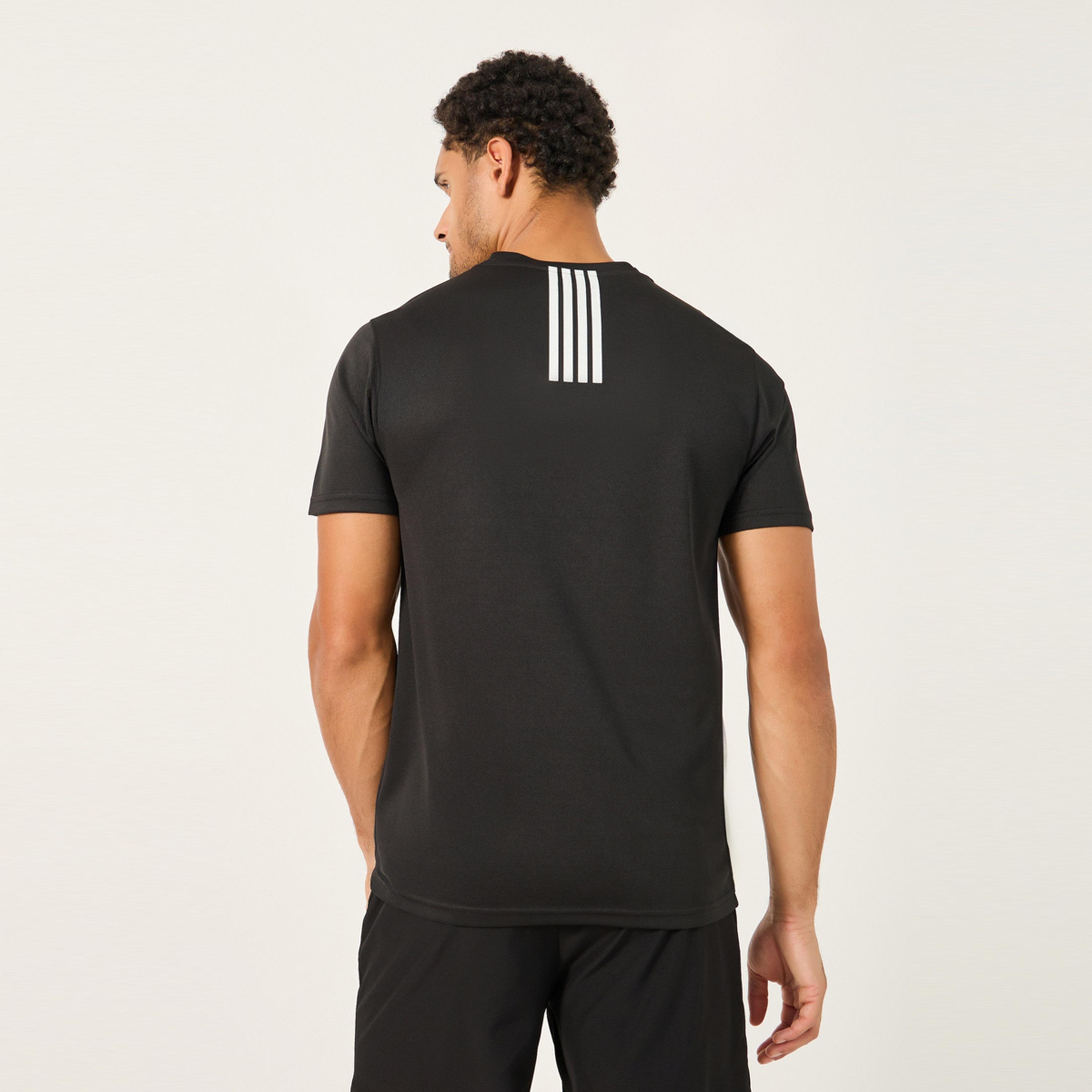 Styli Textured Logo Print Back Striped Work-Out T-Shirt-men-clothing-sportswearandactivewear-tshirtsandpolos-image-4