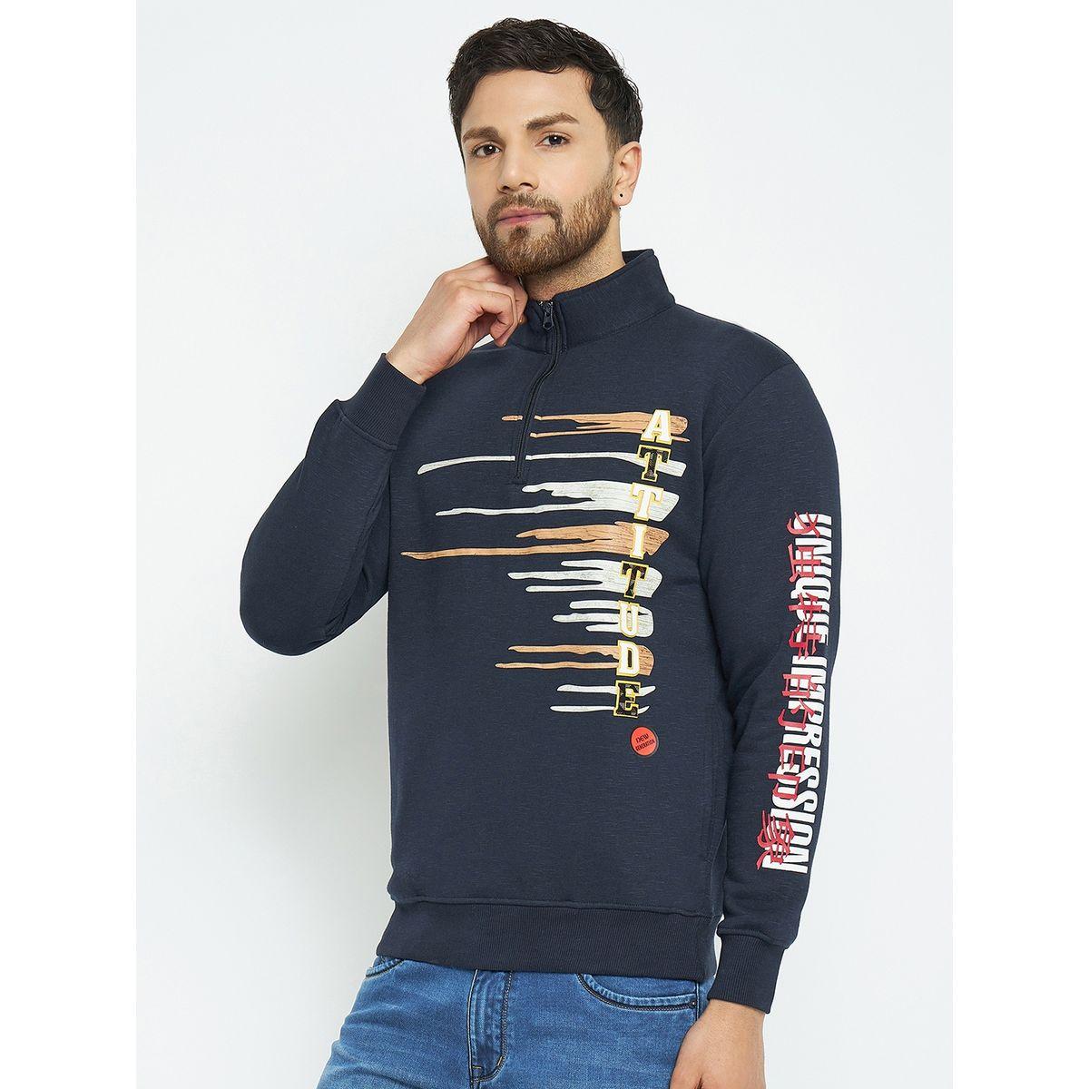 Duke X Styli  High Neck Graphic Print Half Zip Sweatshirt-men-winterwear-hoodiesandsweatshirts-image-1