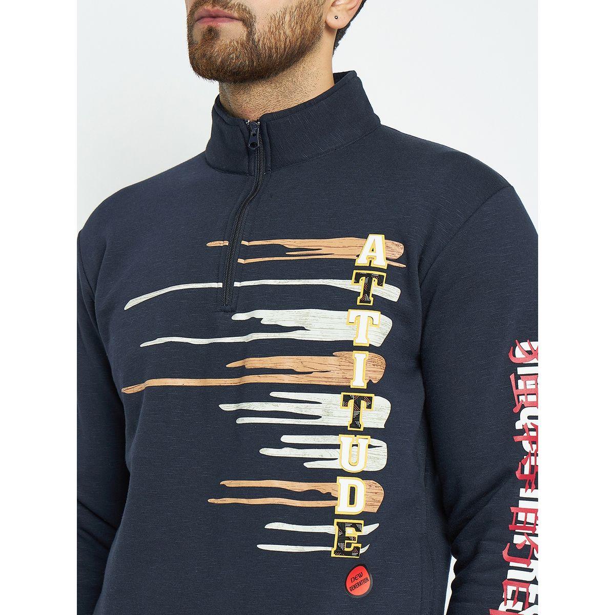 Duke X Styli  High Neck Graphic Print Half Zip Sweatshirt-men-winterwear-hoodiesandsweatshirts-image-2