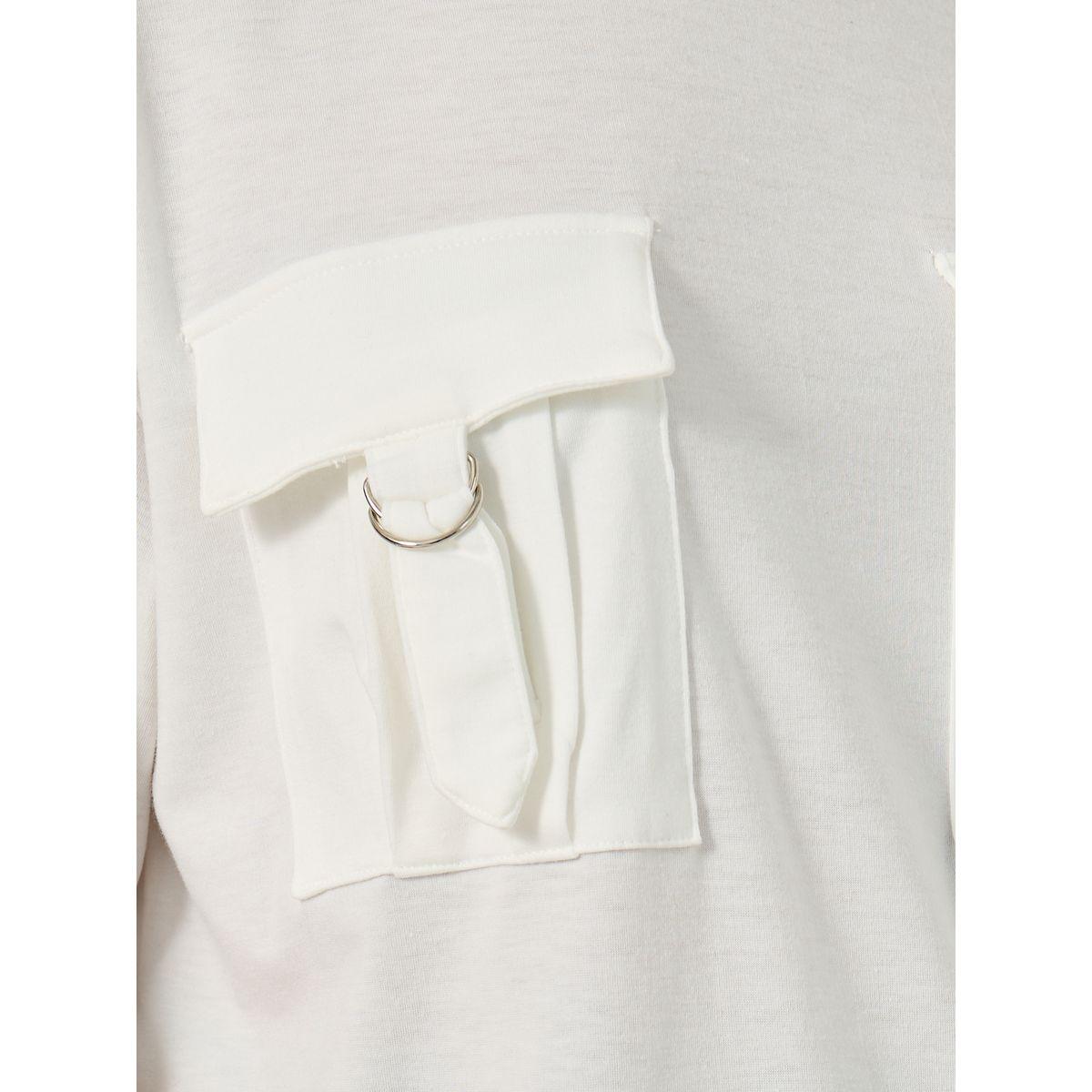 Styli Double Utility Pocket Solid Oversized T-Shirt-women-clothing-tshirts-image-5