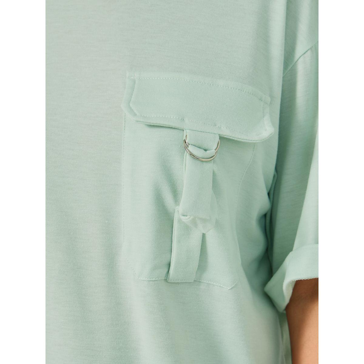 Styli Oversized Round Neck T-Shirt with Utility Pocket Detail-women-clothing-tshirts-image-5