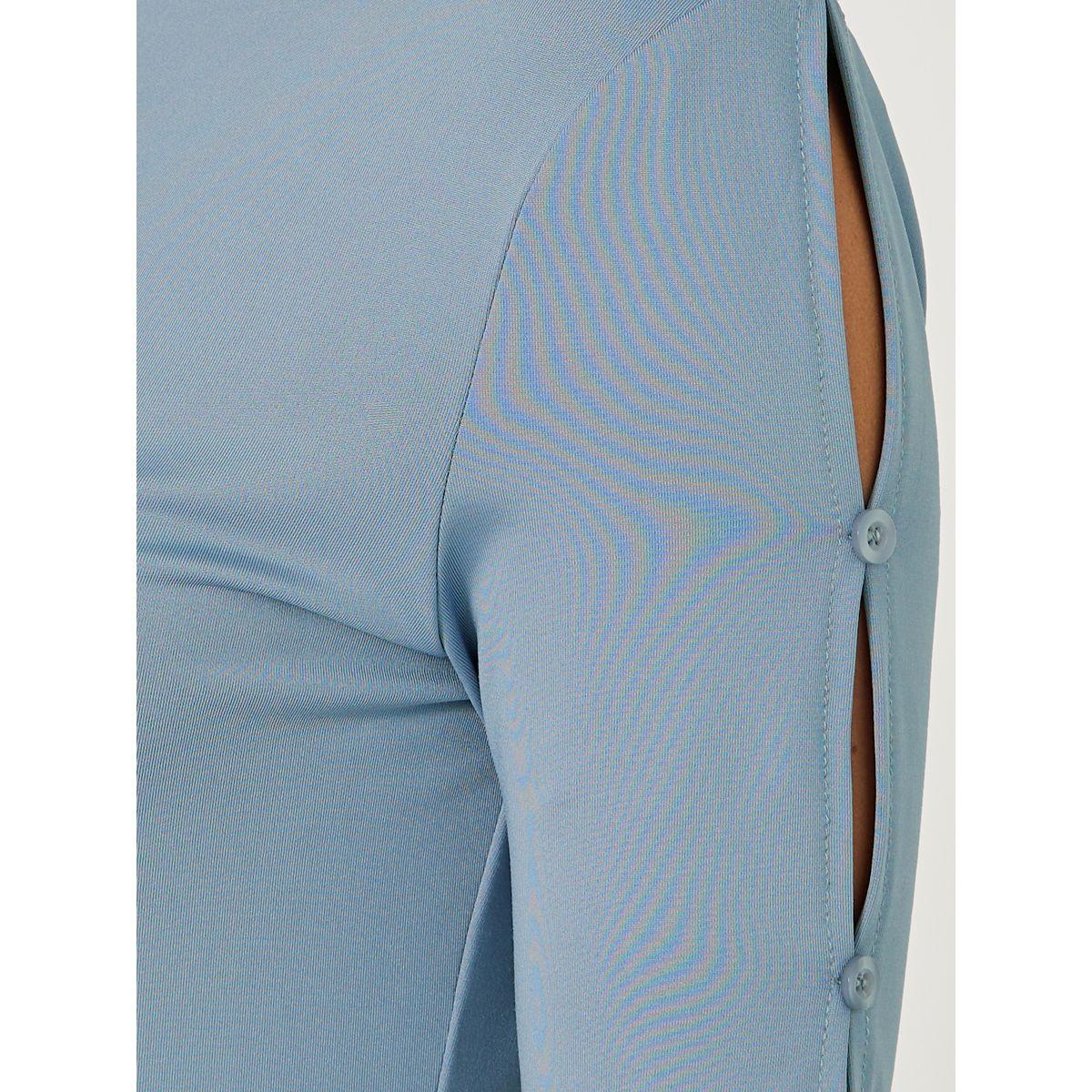 Styli Cut-Out Sleeve Button Detail Round Neck T-Shirt-women-clothing-tshirts-image-4