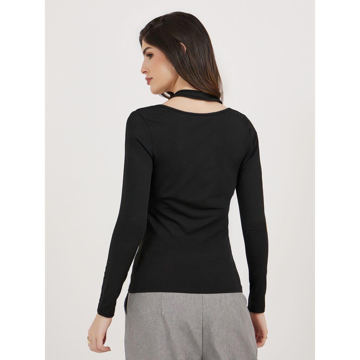 Styli Cut-Out Detail Halter Neck Fitted T-Shirt-women-clothing-tshirts-image-5