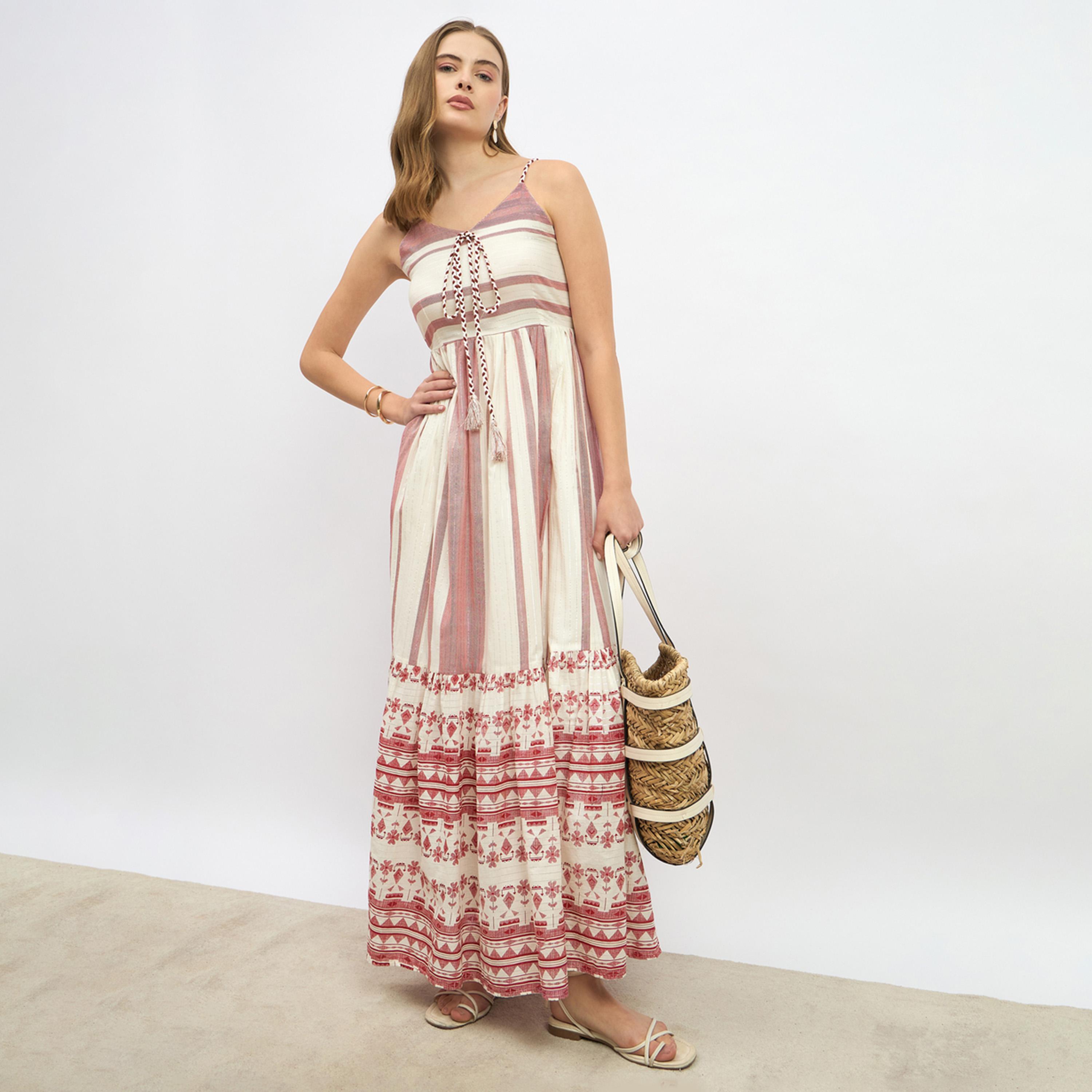 Styli Striped Strappy Tiered Maxi Dress-women-clothing-dresses-image-1