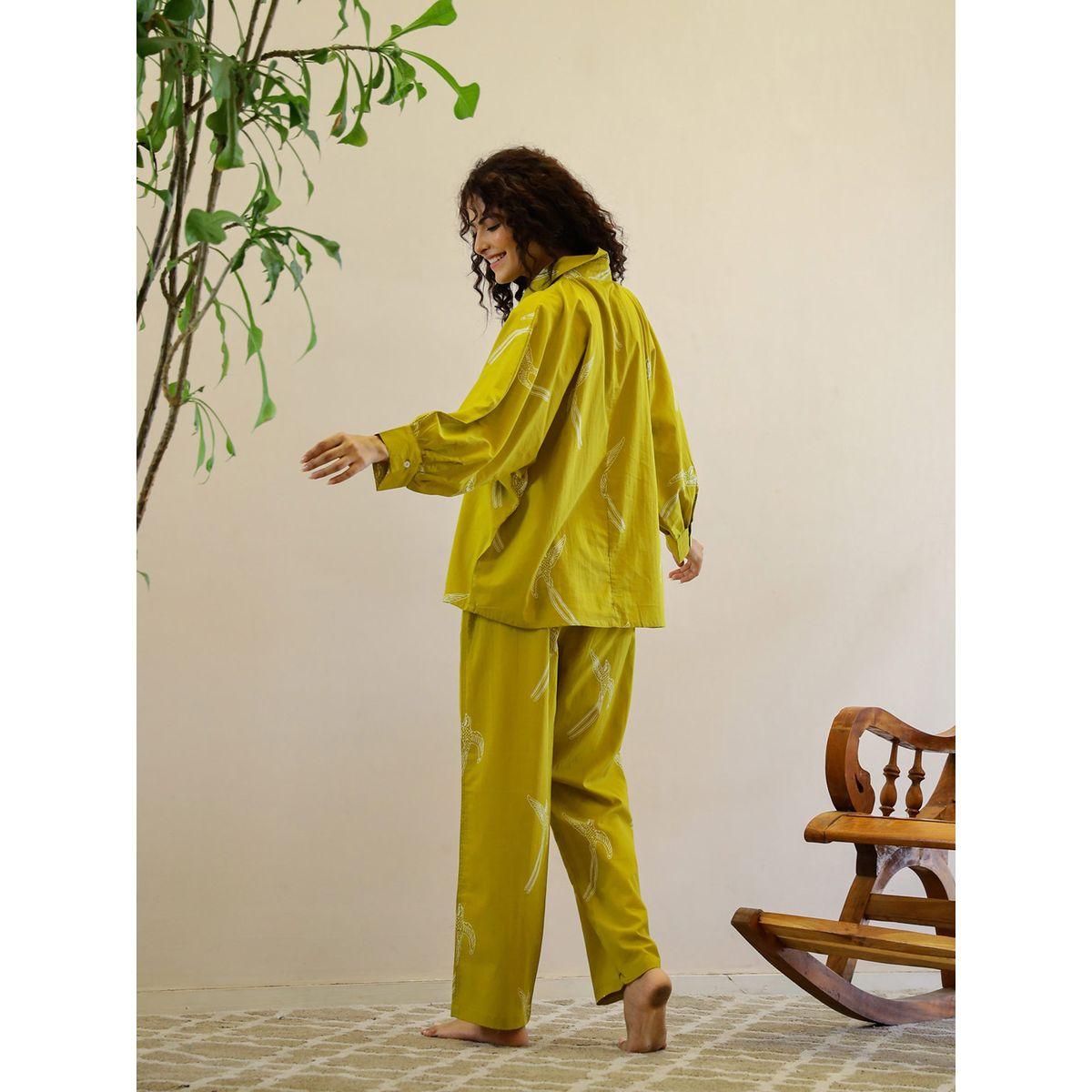 Sanskrutihomes Graphic Print Relaxed Fit Shirt & Pants Co-Ords-women-clothing-coordsets-image-2
