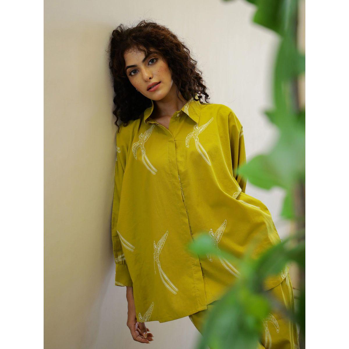 Sanskrutihomes Graphic Print Relaxed Fit Shirt & Pants Co-Ords-women-clothing-coordsets-image-4