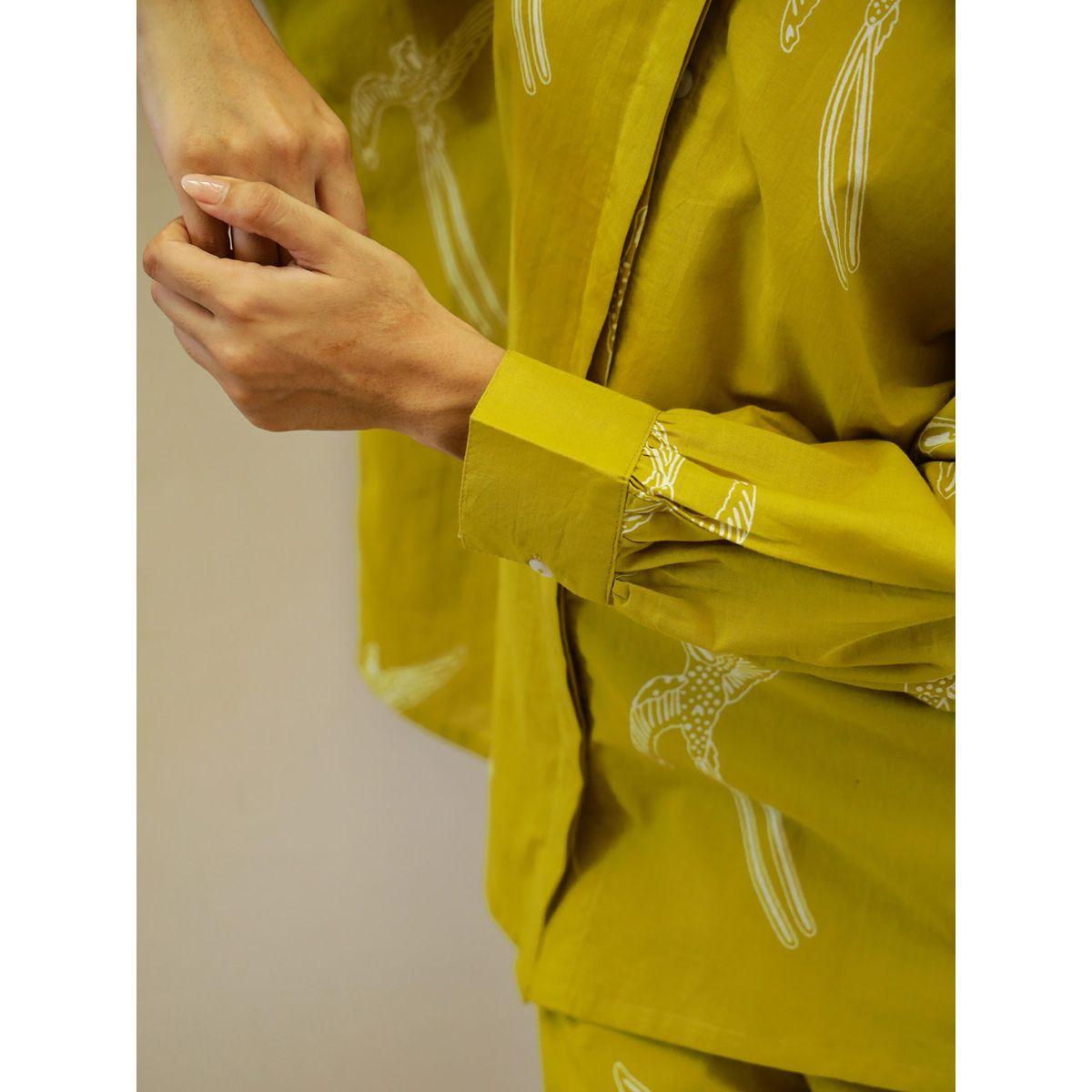 Sanskrutihomes Graphic Print Relaxed Fit Shirt & Pants Co-Ords-women-clothing-coordsets-image-6