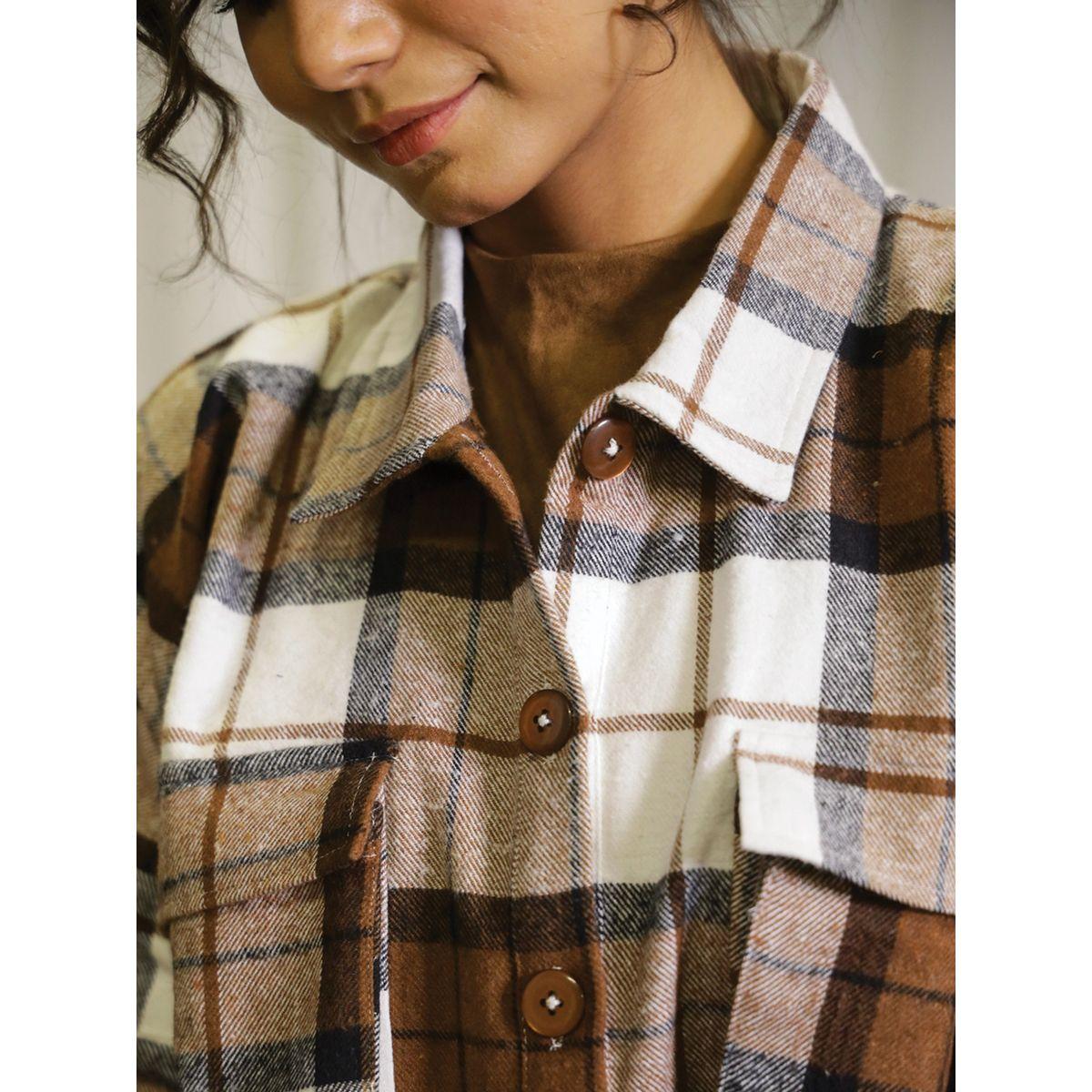 شاكيت قصير بطبعة مربعات وجيوب بغطاء سانسكريتي هومز × ستايلي-women-winterwear-coatsandjackets-jackets-image-6