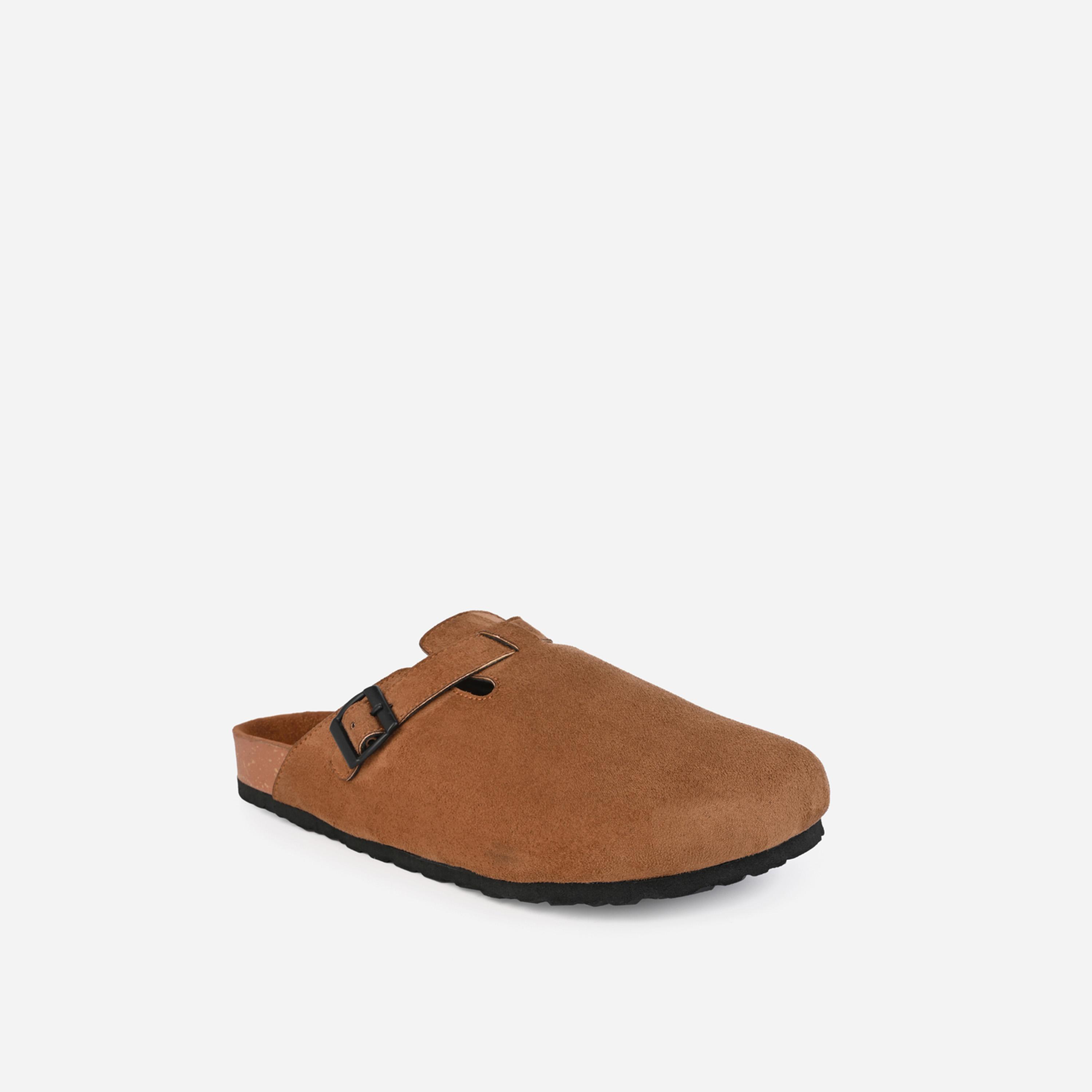Styli Suede Clogs With Buckle Detail-men-shoes-loafersandmoccasins-image-1