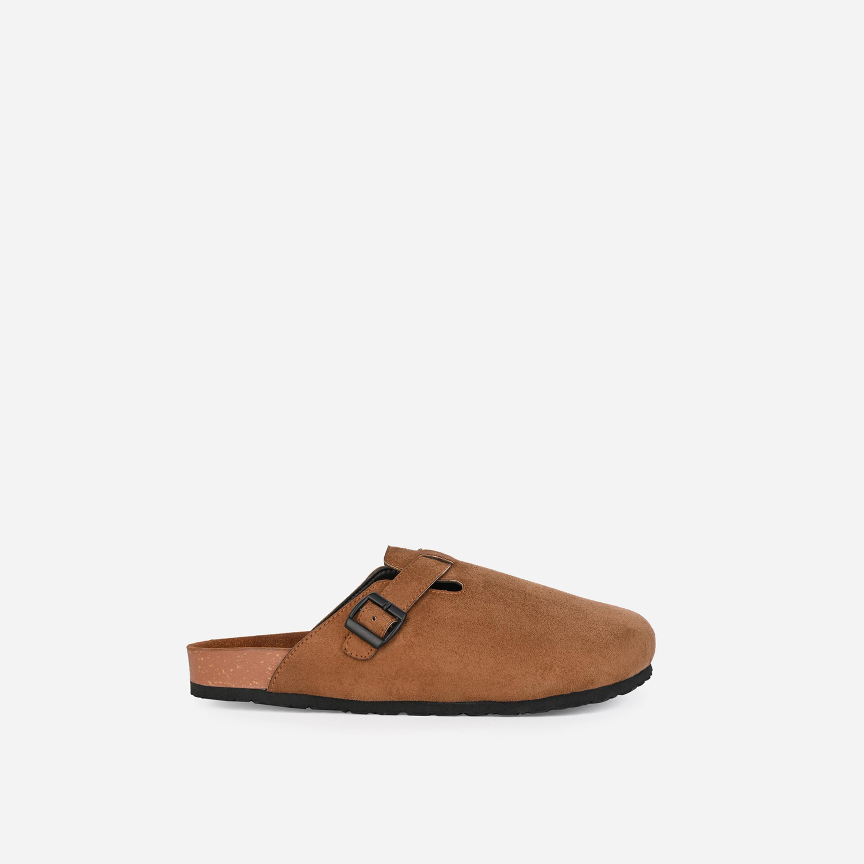 Styli Suede Clogs With Buckle Detail-men-shoes-loafersandmoccasins-image-3