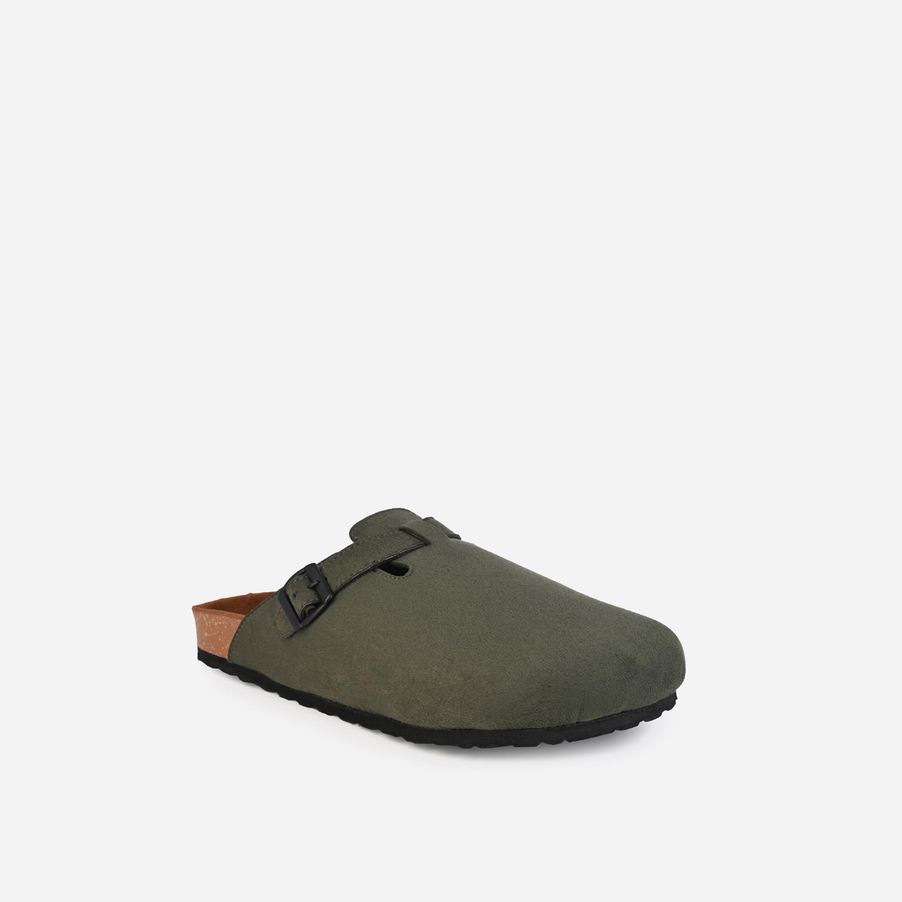 Styli Suede Clogs With Buckle Detail-men-shoes-loafersandmoccasins-image-1