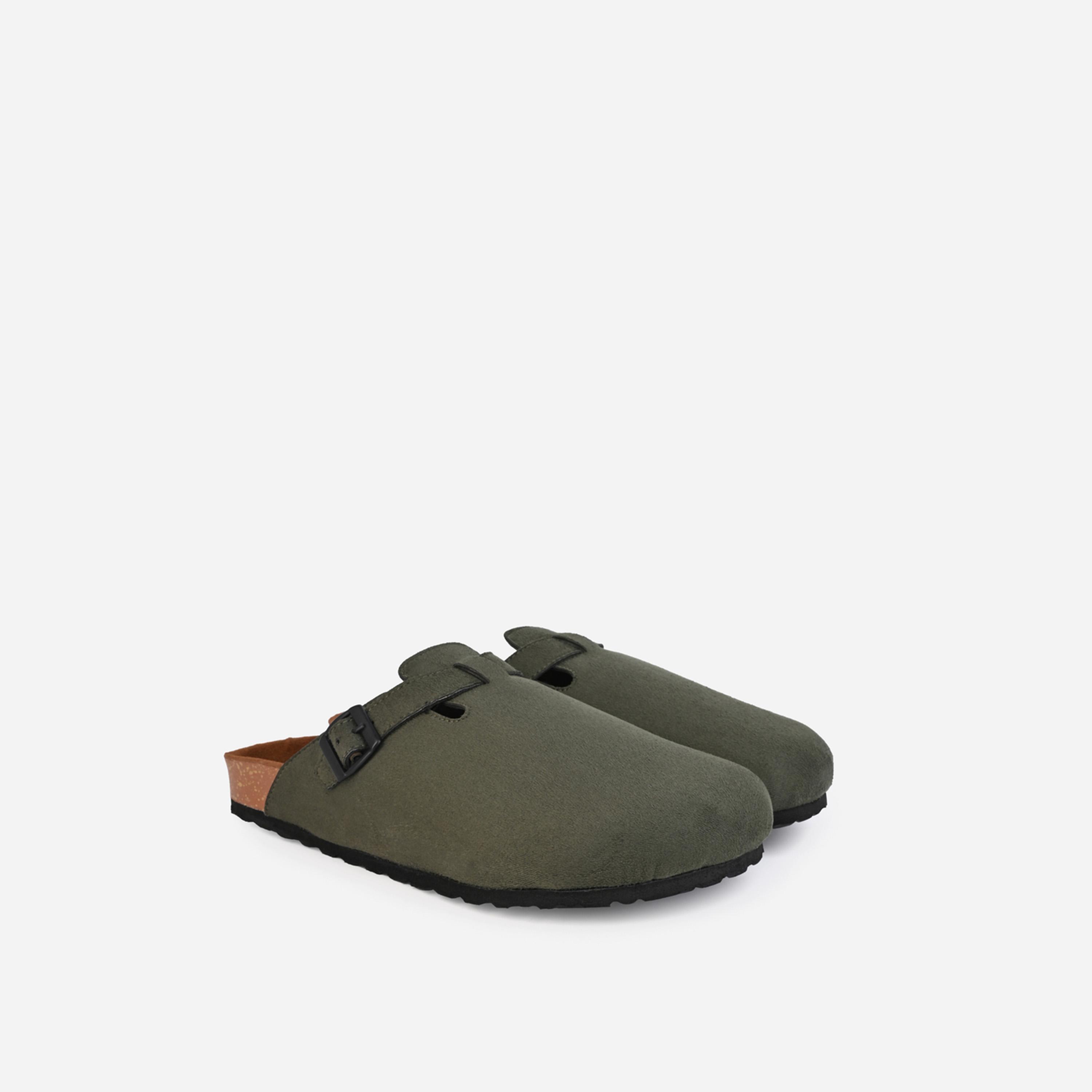 Styli Suede Clogs With Buckle Detail-men-shoes-loafersandmoccasins-image-2