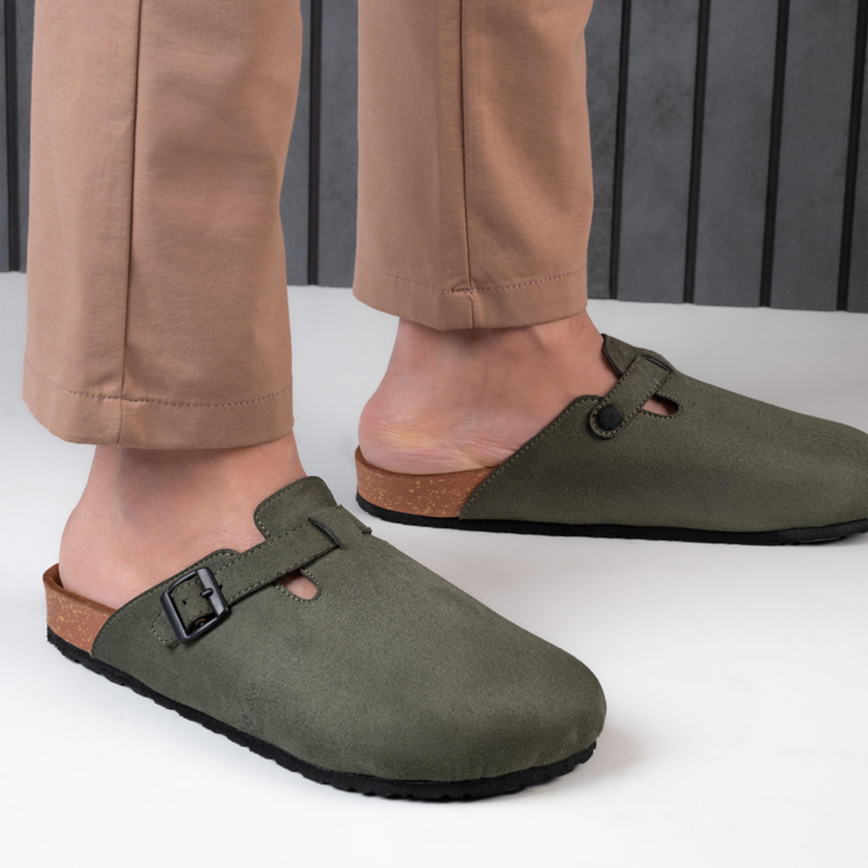 Styli Suede Clogs With Buckle Detail-men-shoes-loafersandmoccasins-image-4