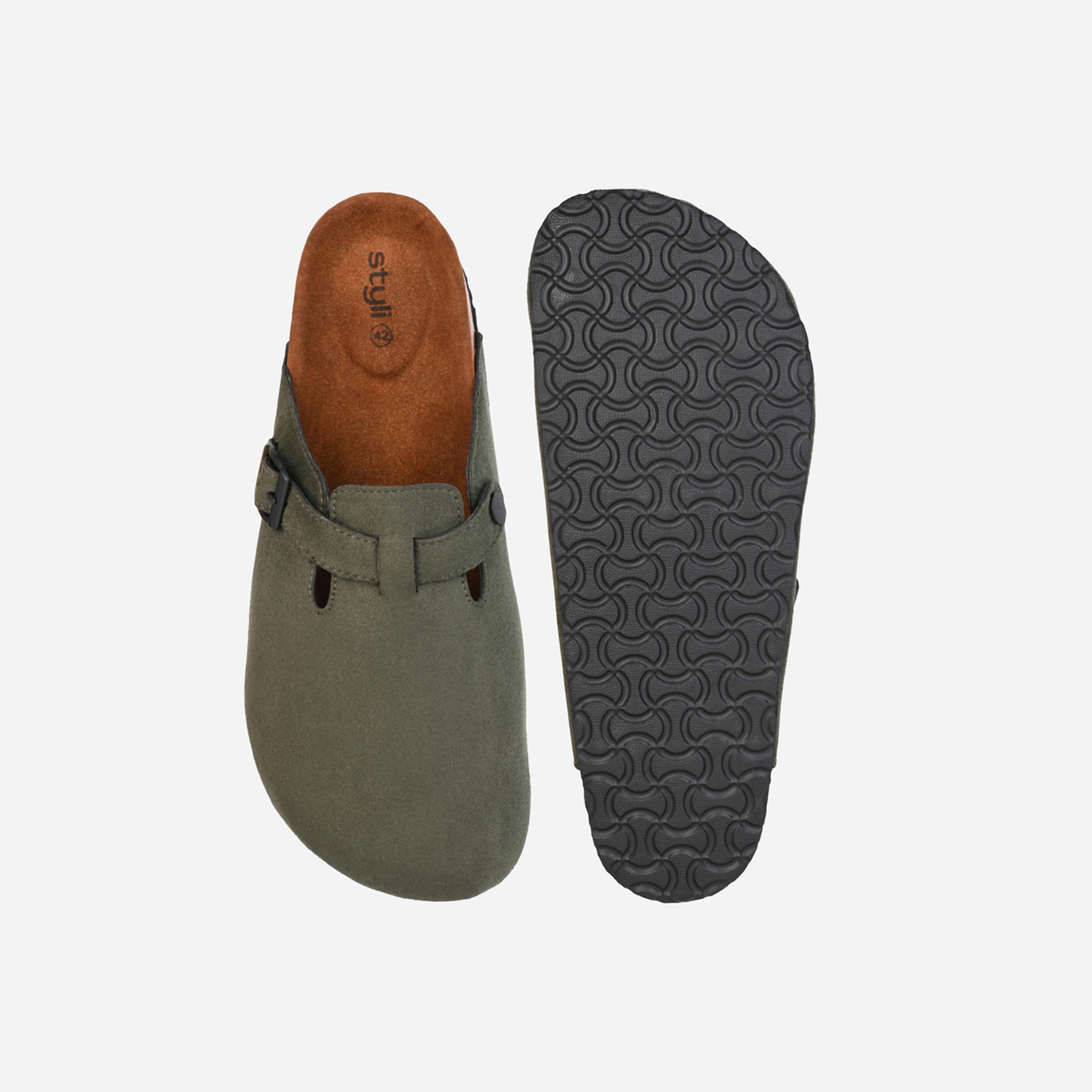 Styli Suede Clogs With Buckle Detail-men-shoes-loafersandmoccasins-image-6