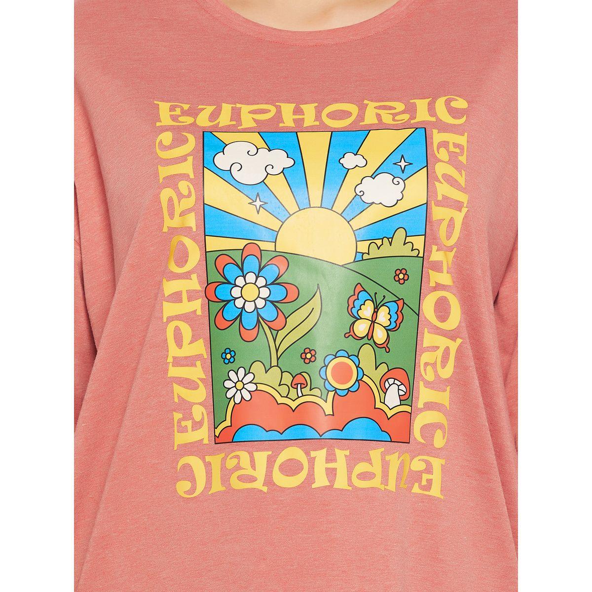 Clovia X Styli  Oversized Cotton Text & Graphic Print T-Shirt-women-clothing-tshirts-image-7